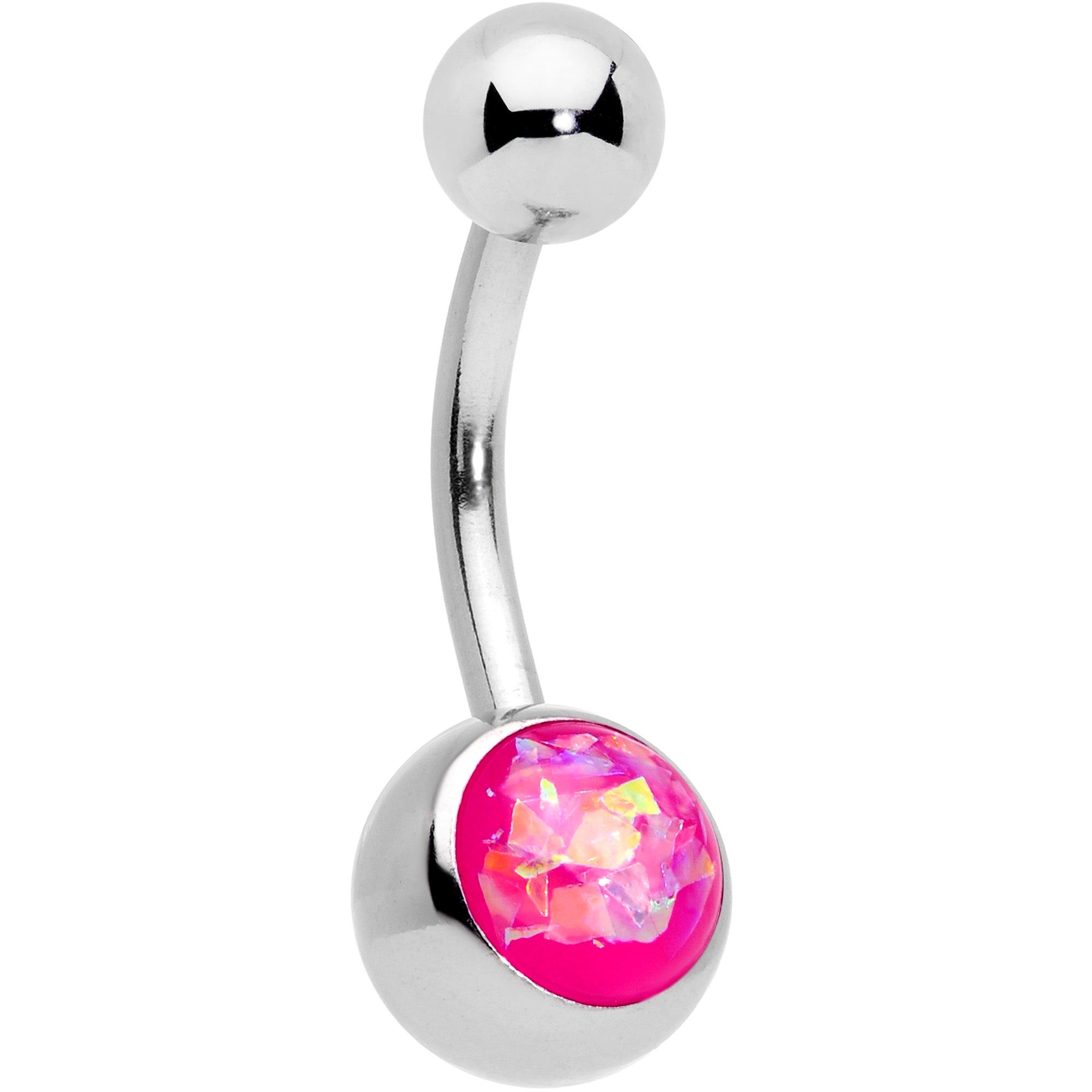 Black Skull Heart Pink Faux Opal Halloween Belly Ring Set of 4