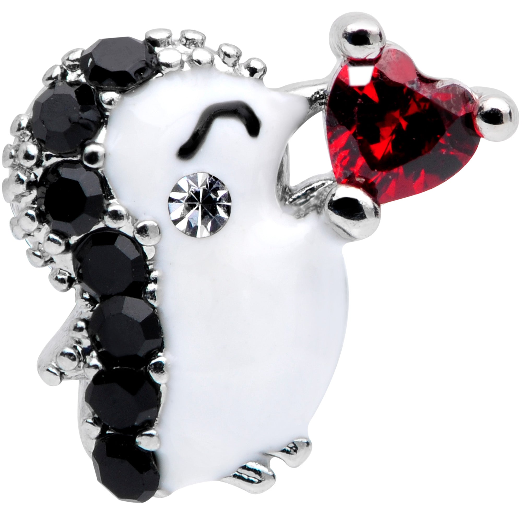 16 Gauge 5/16 Red Gem Penguin Valentines Day Labret Monroe Tragus