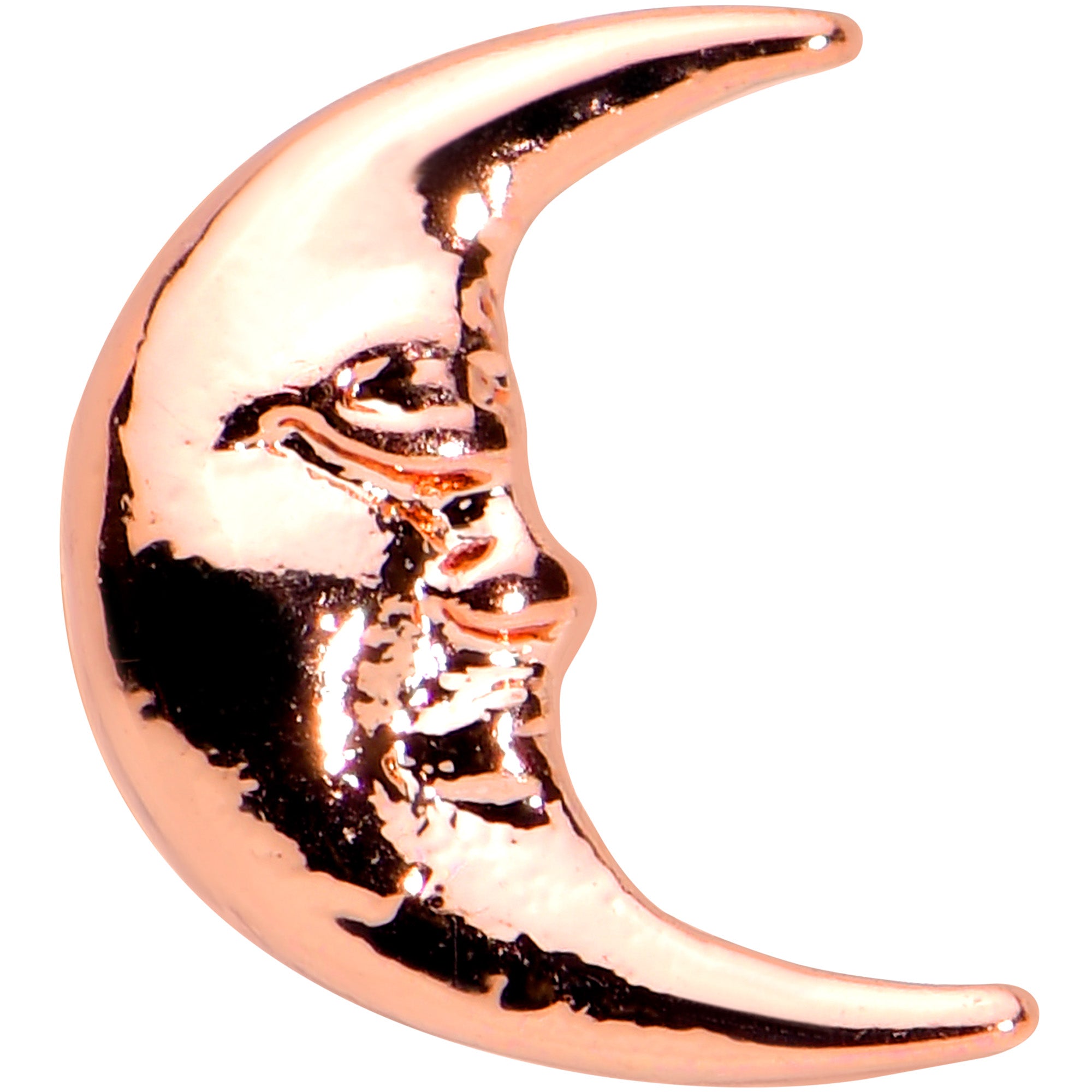 16 Gauge 5/16 Rose Gold Tone Face in the Moon Labret Monroe Tragus