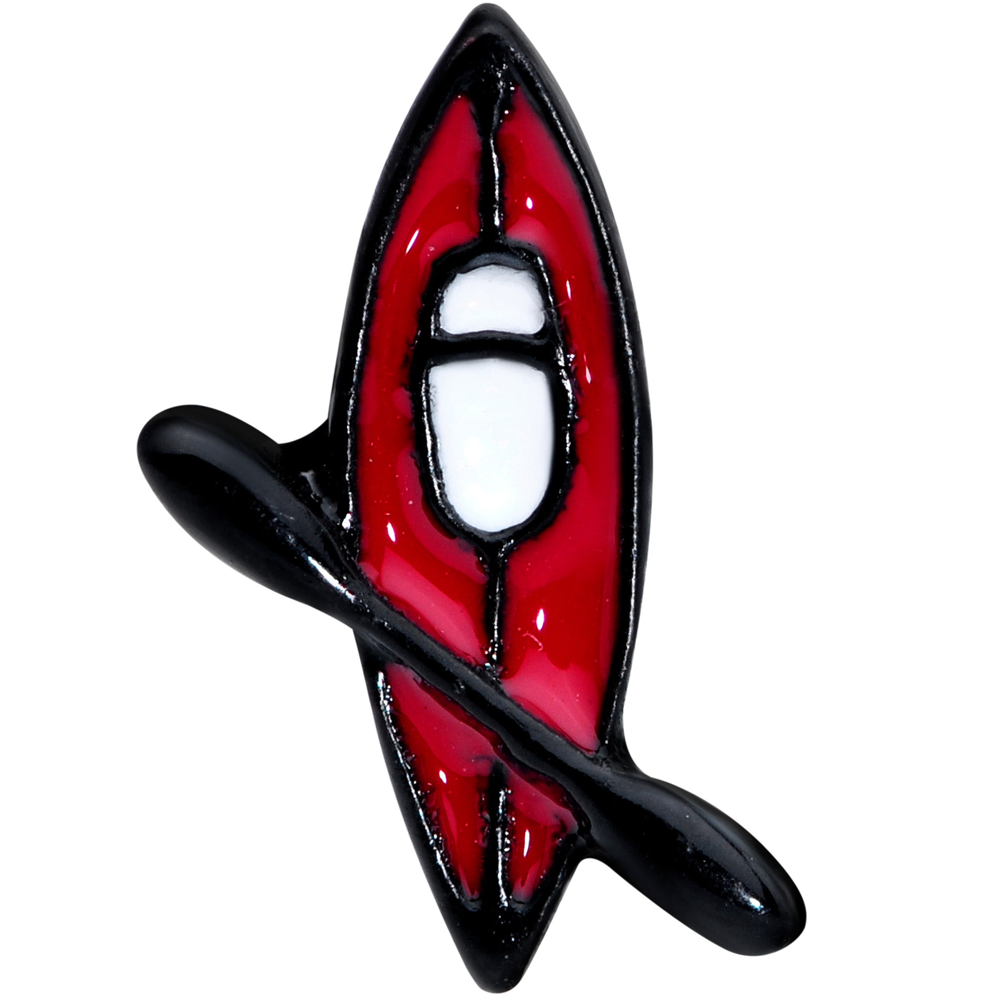 16 Gauge 1/4 Black Red Summer Kayak Boat Cartilage Tragus Earring