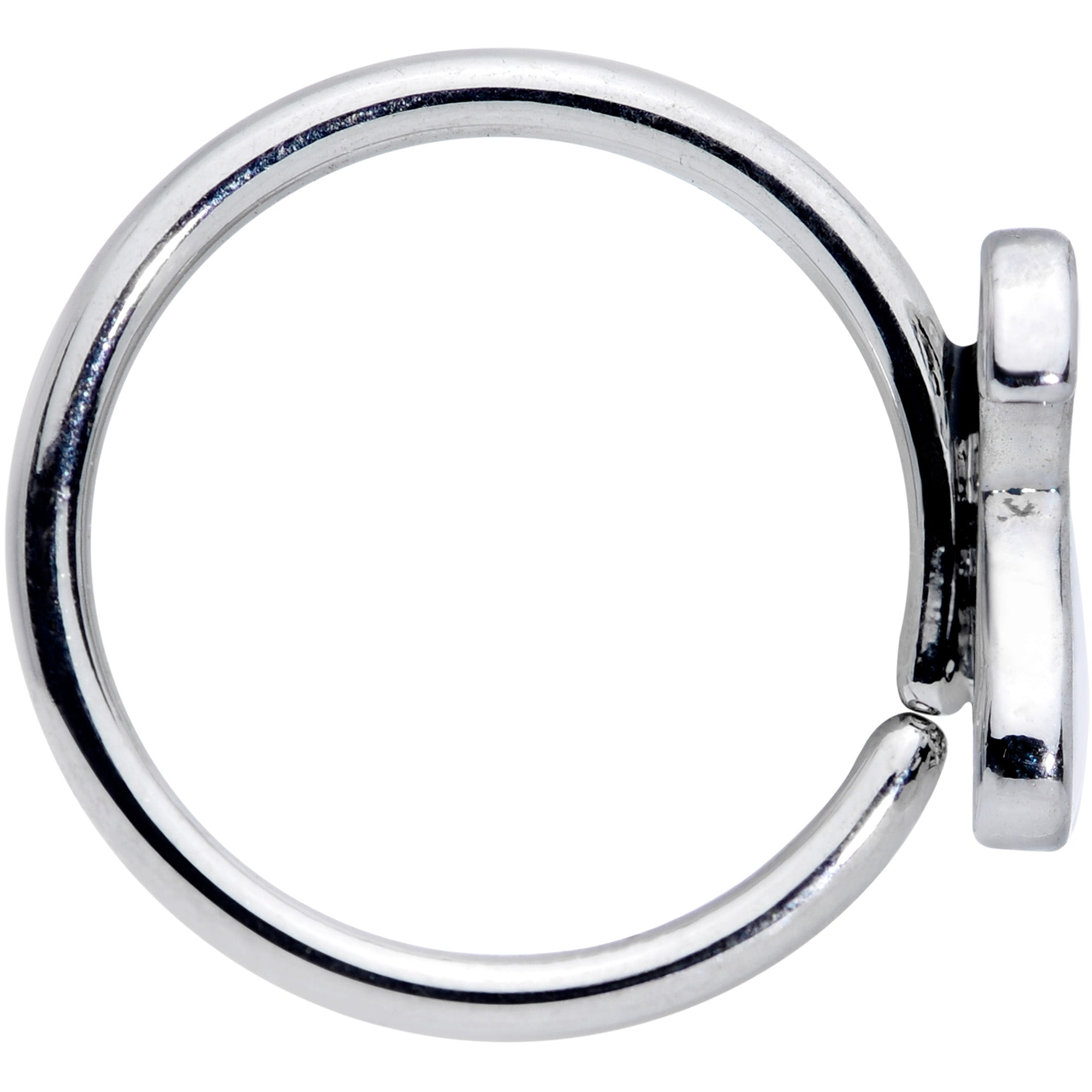 18 Gauge 3/8 White Sitting Dog Nose Hoop