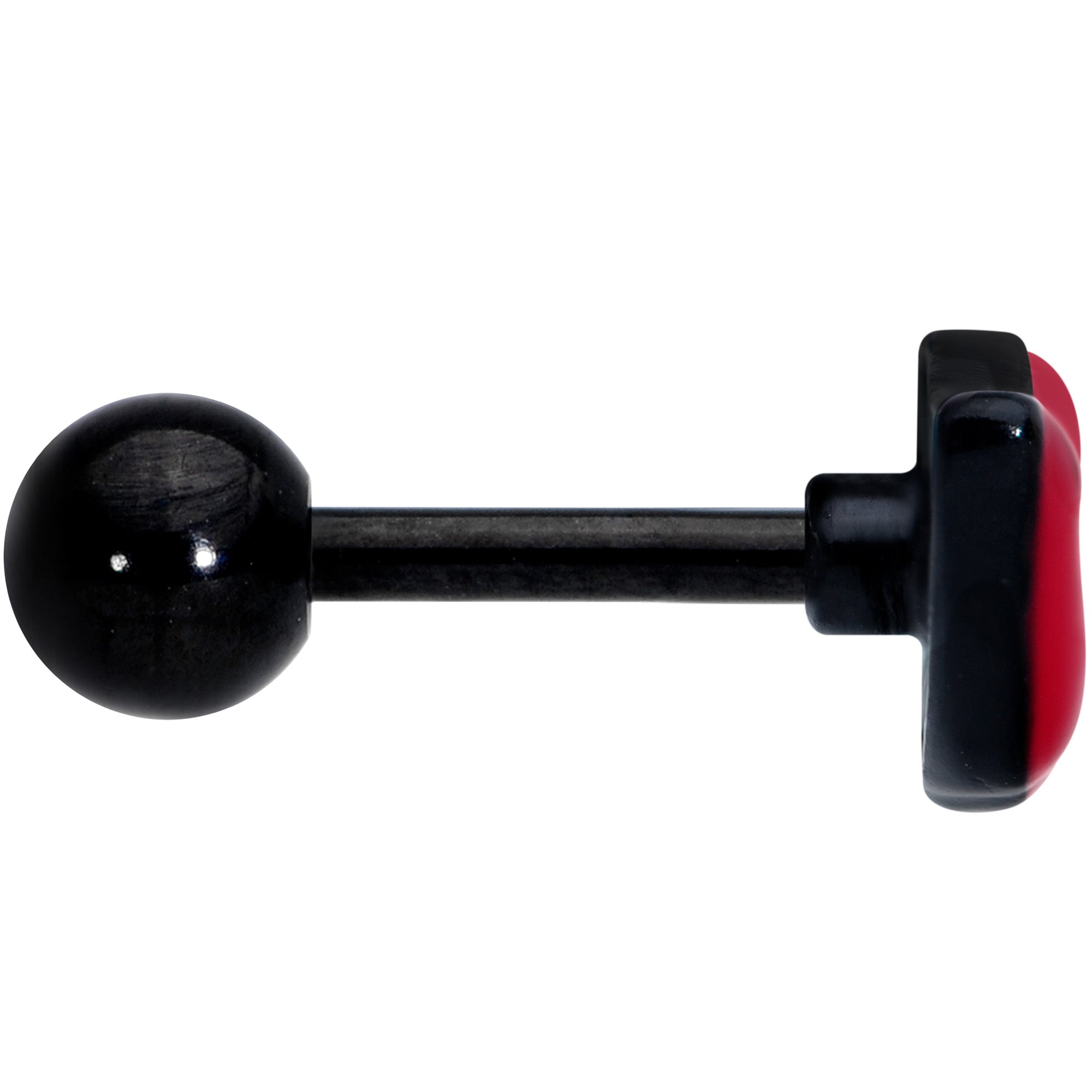 16 Gauge 1/4 Black Red Sneering Lips Bite Lips Cartilage Earring