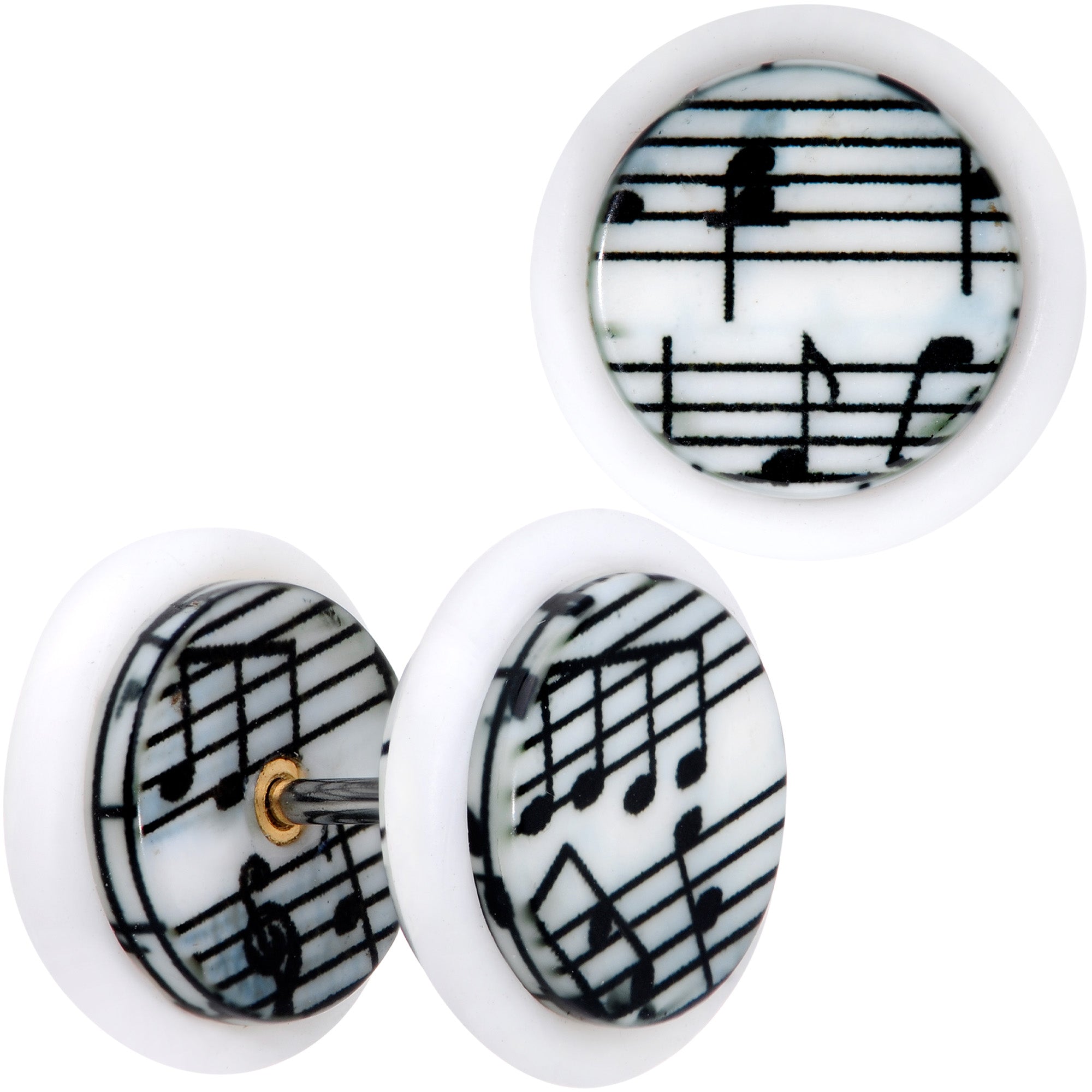 White Music Note Cheater Plug Set