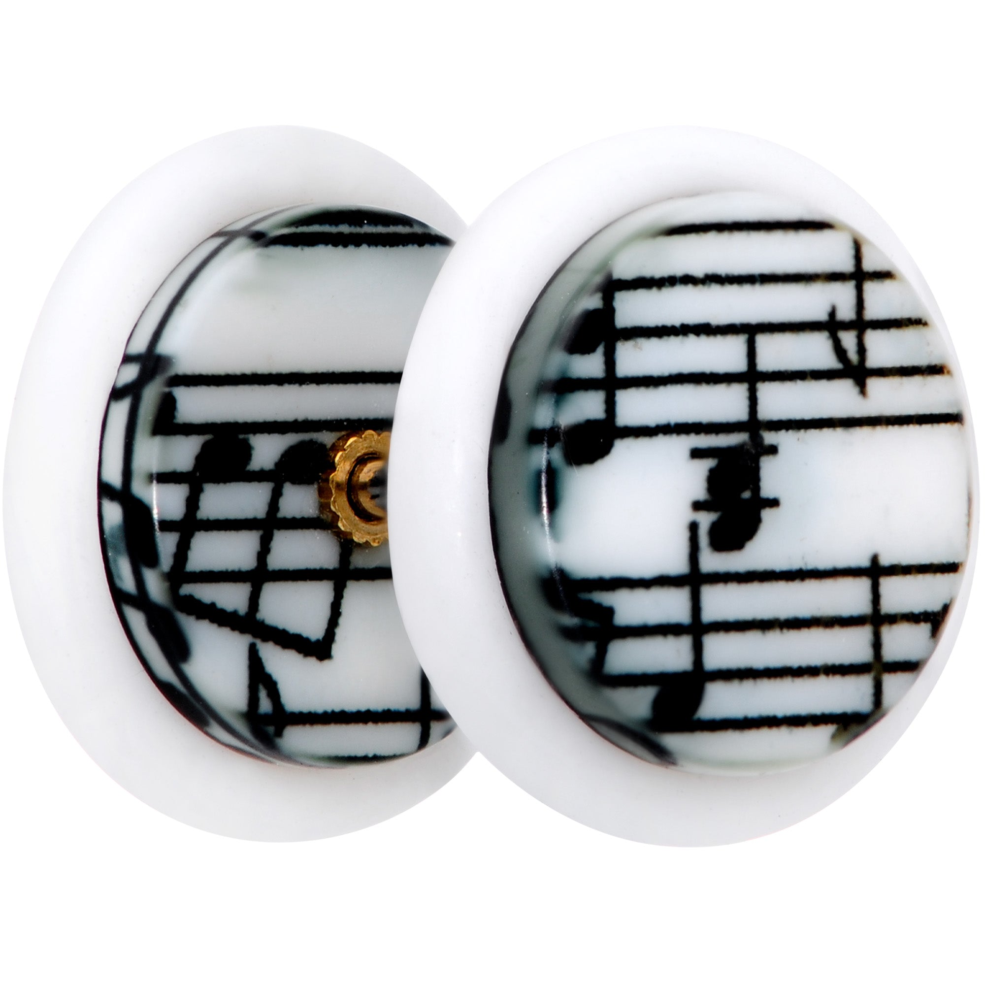 White Music Note Cheater Plug Set