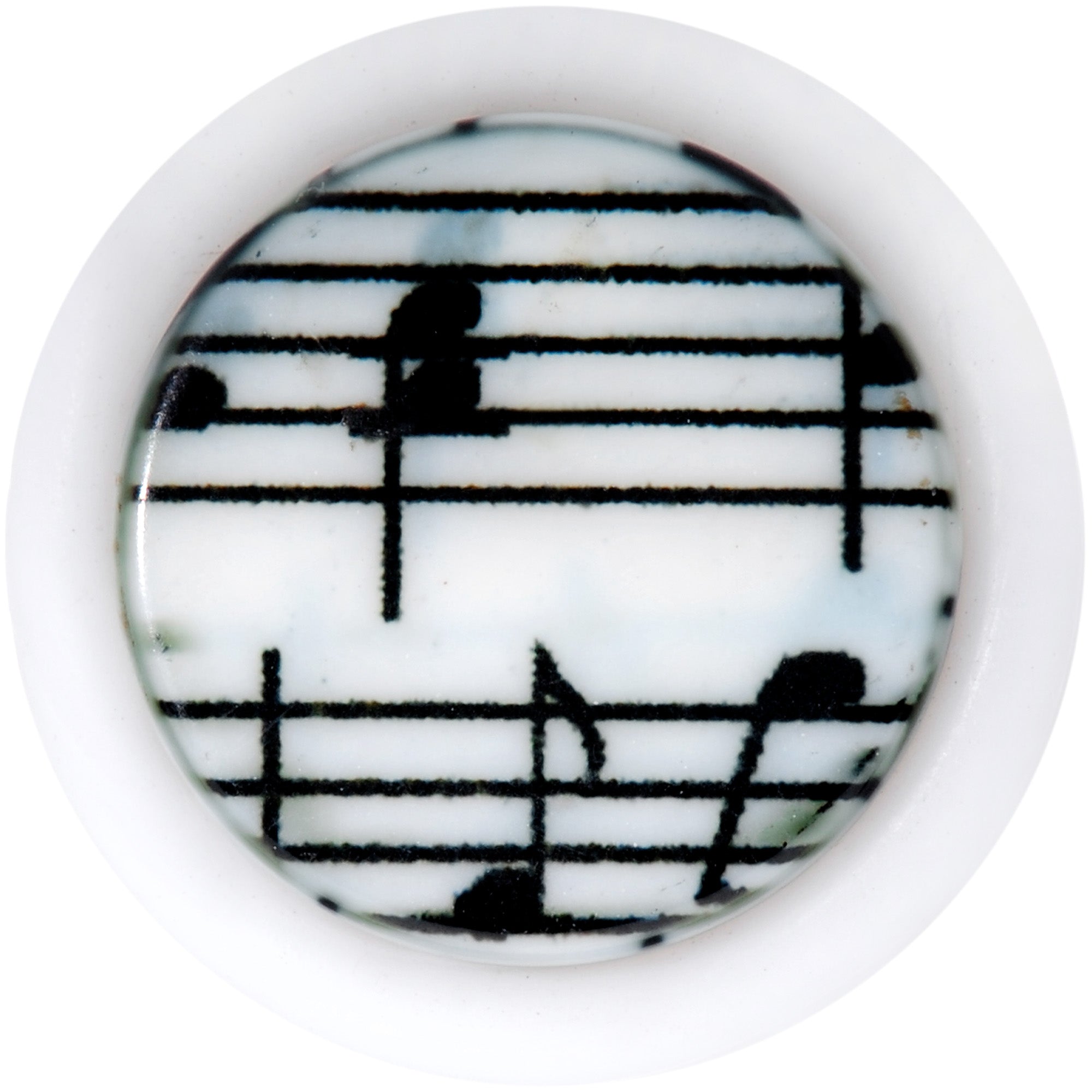 White Music Note Cheater Plug Set