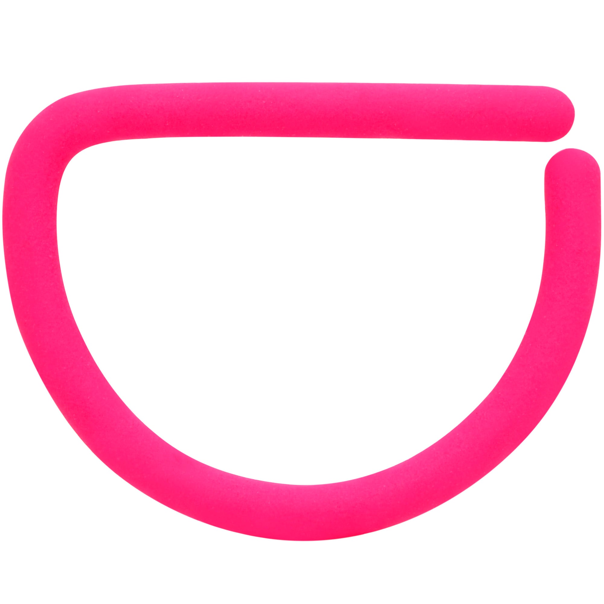 18 Gauge 3/8 Pink Matte D Shape Septum Ring