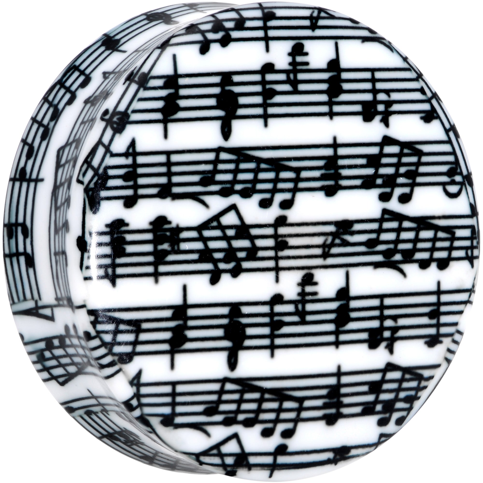 Black White Acrylic Music Notes Double Flare Plug Set