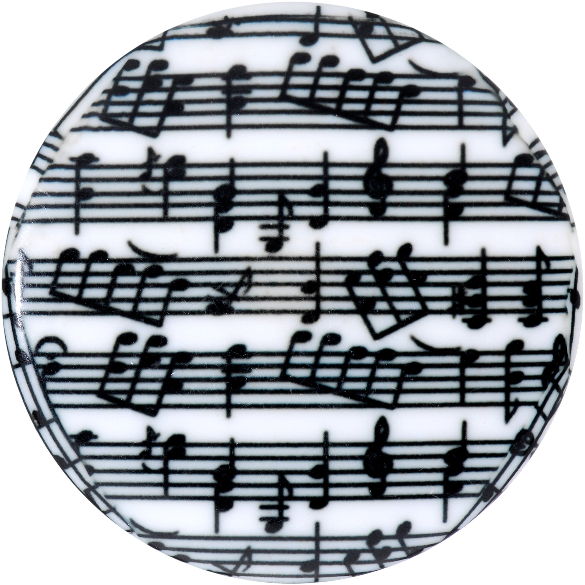 Black White Acrylic Music Notes Double Flare Plug Set