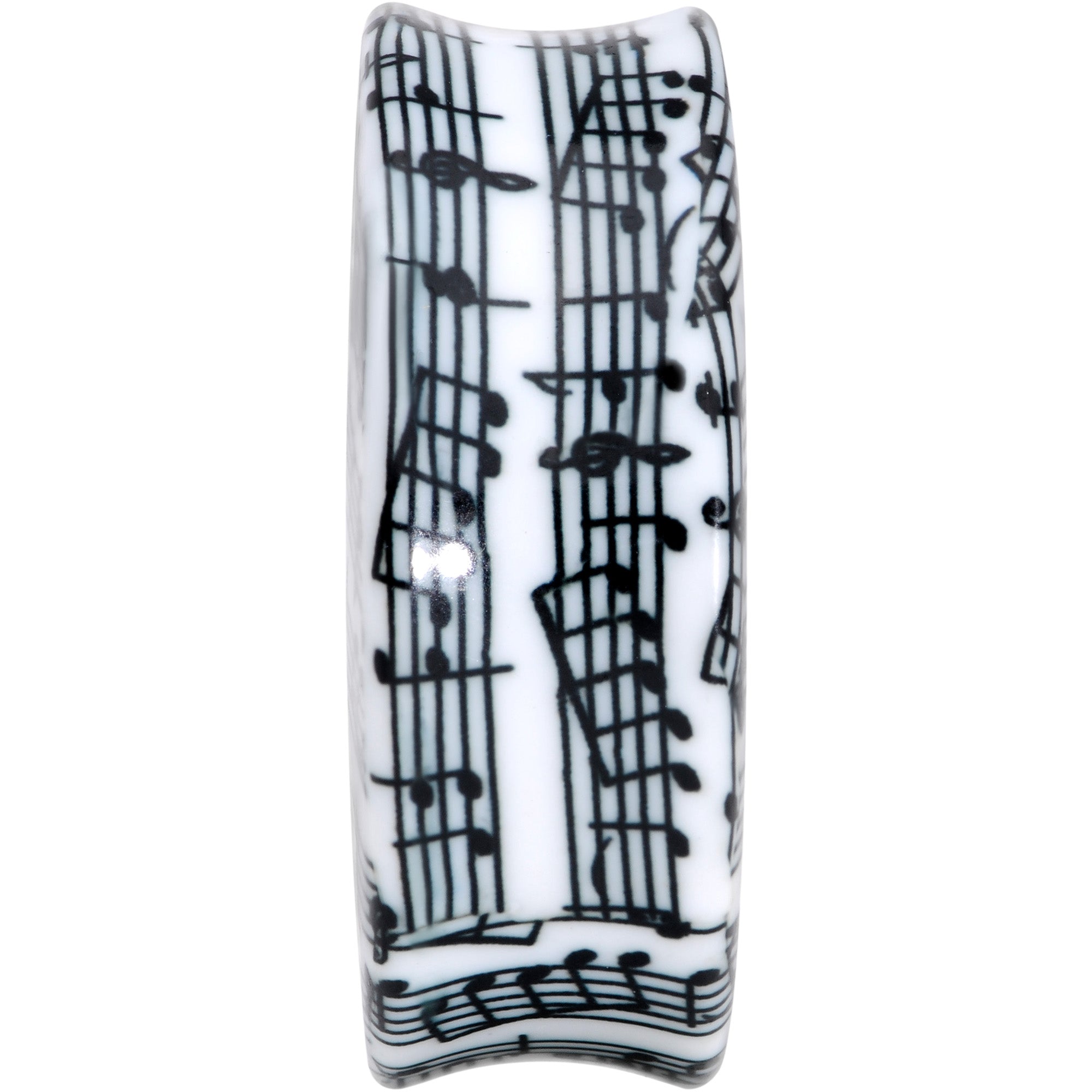 Black White Acrylic Music Notes Double Flare Plug Set