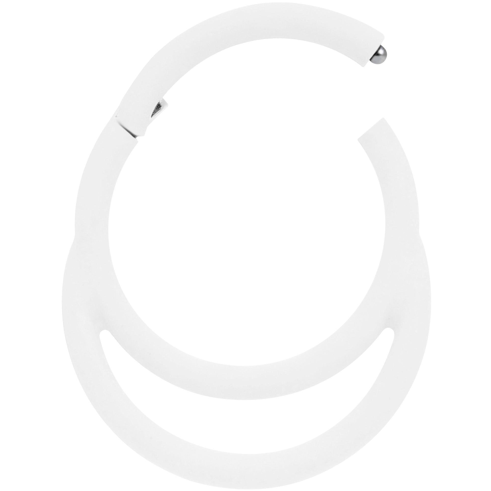 18 Gauge 3/8 White Matte Double Circle Hinged Segment Ring