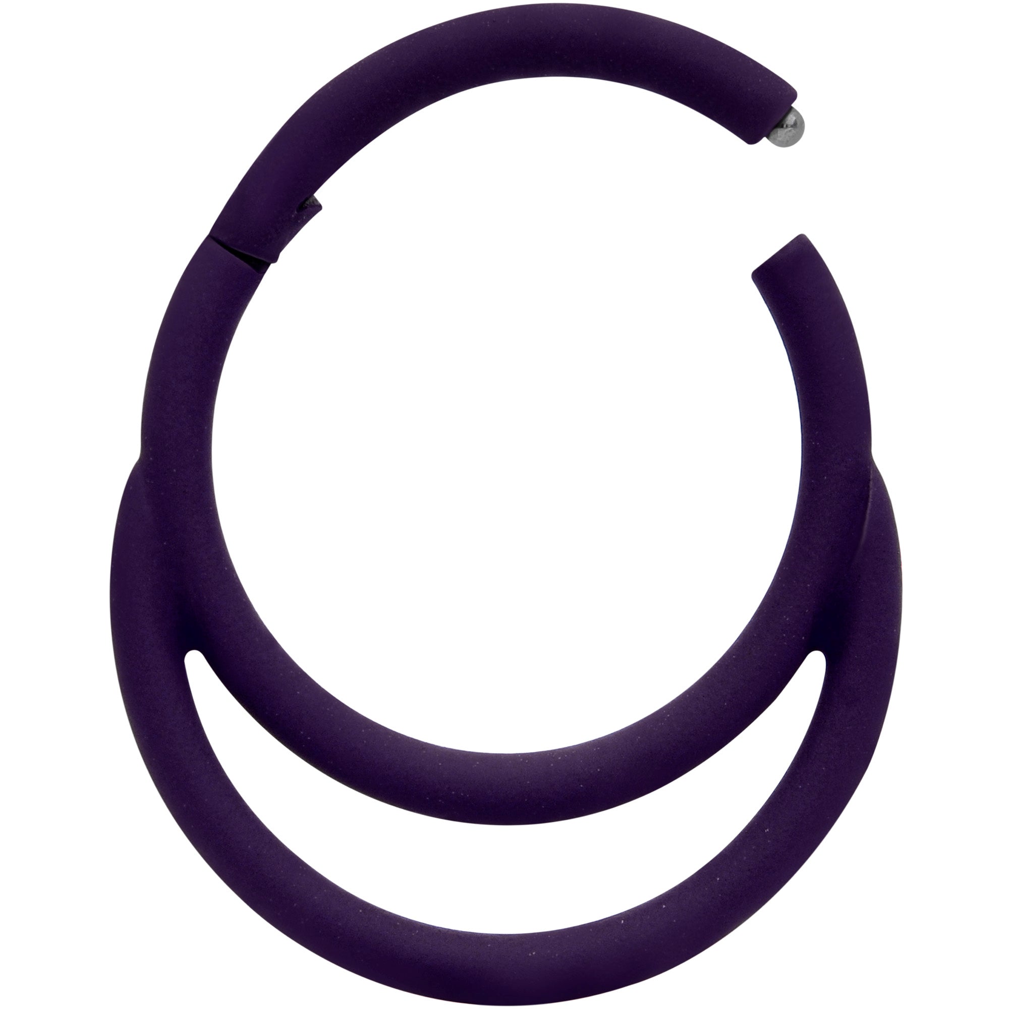 18 Gauge 3/8 Dark Purple Matte Double Circle Hinged Segment Ring