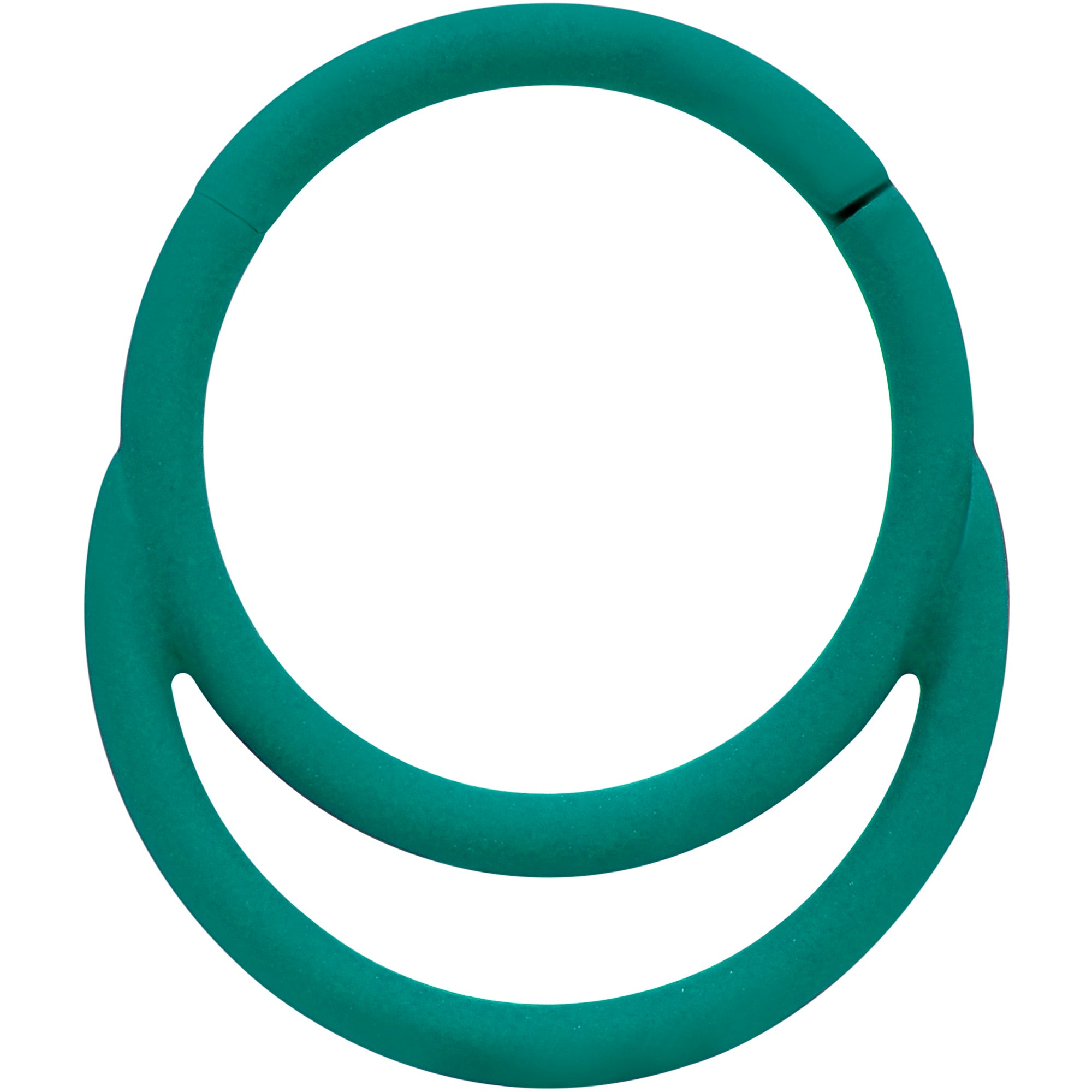 18 Gauge 3/8 Teal Matte Double Circle Cartilage Hinged Segment Ring