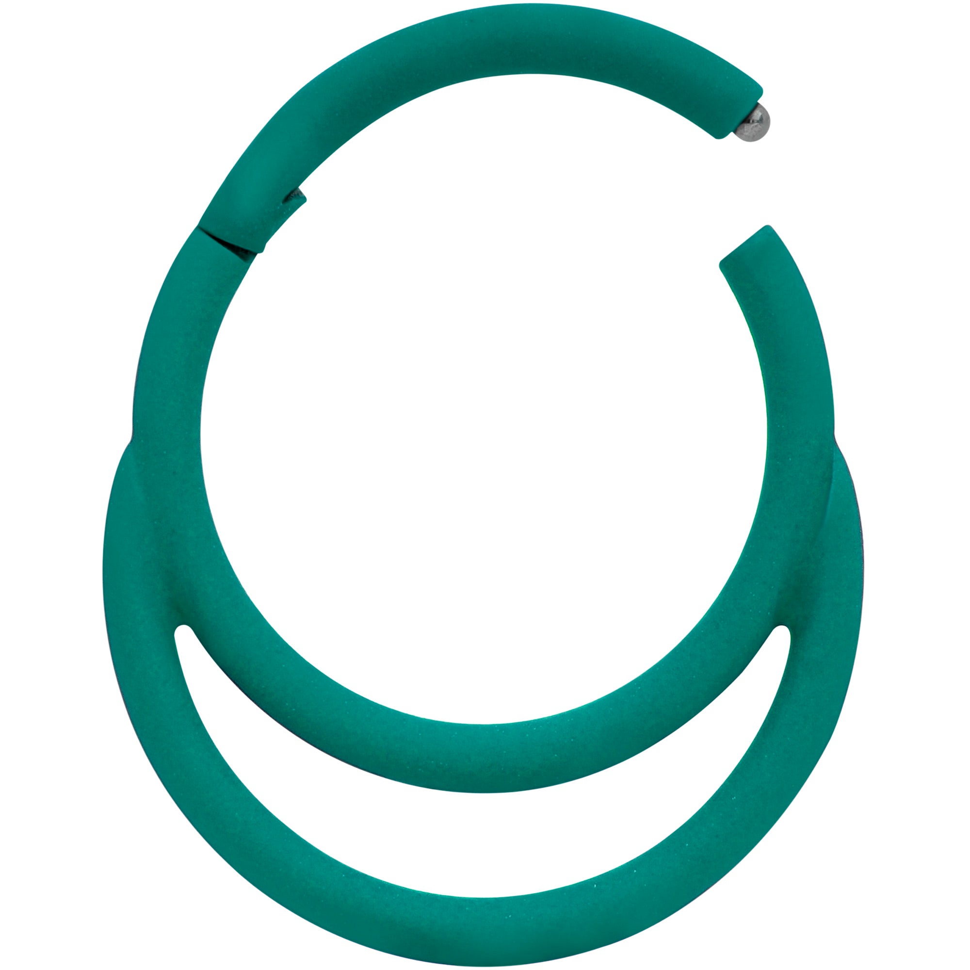 18 Gauge 3/8 Teal Matte Double Circle Cartilage Hinged Segment Ring