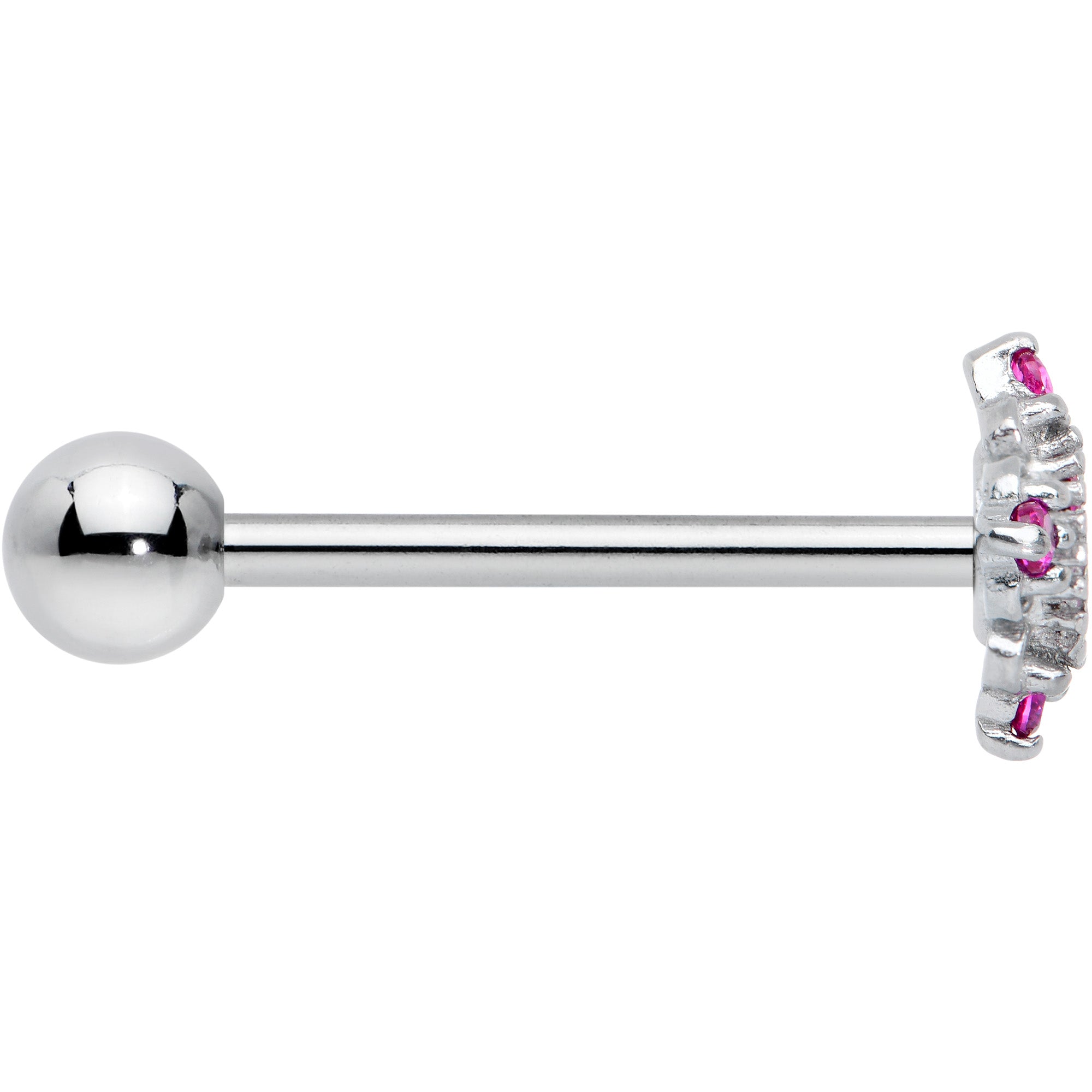 Pink Gem Rhombus Royale Barbell Tongue Ring