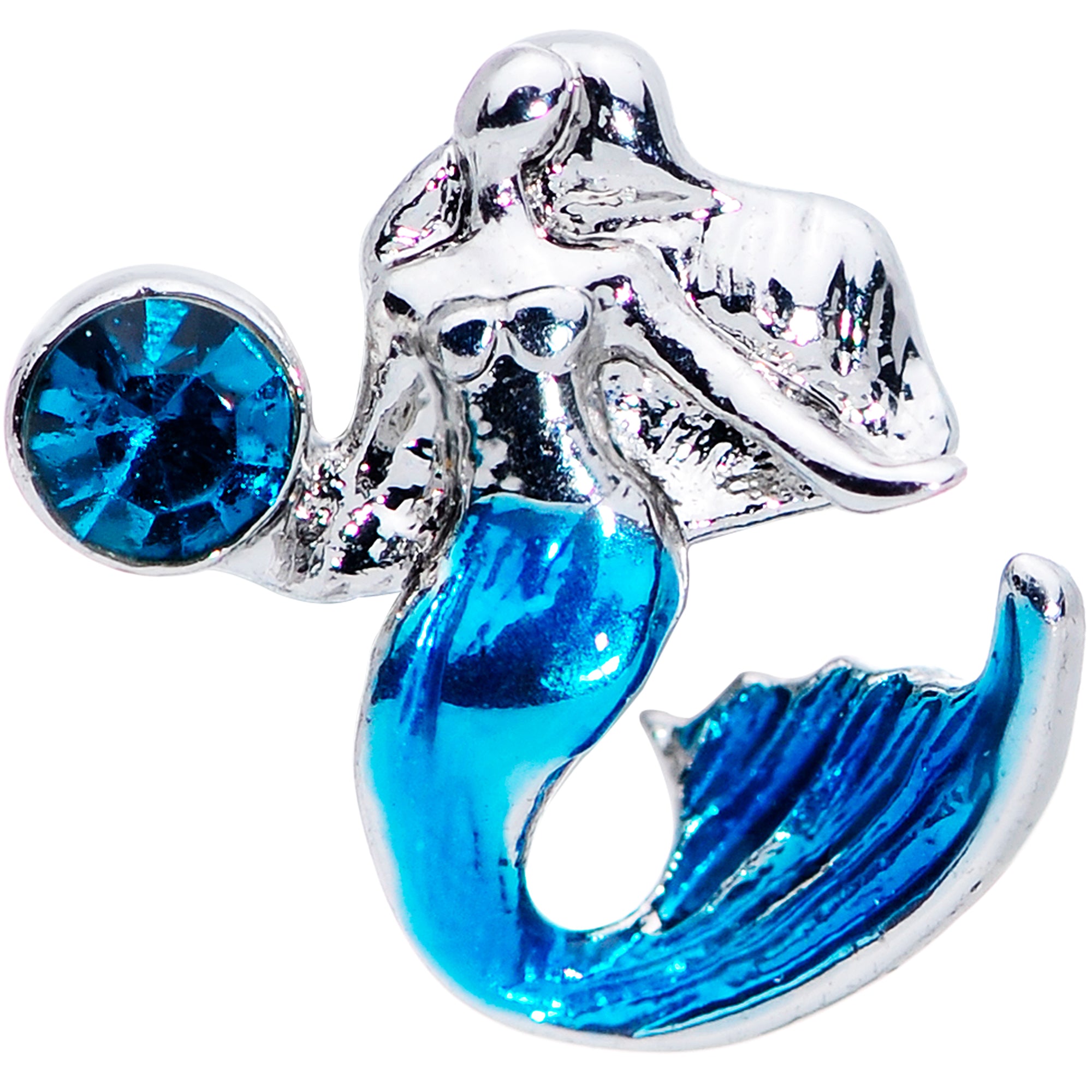 16 Gauge 1/4 Aqua Gem Blue Mermaid Cartilage Tragus Earring