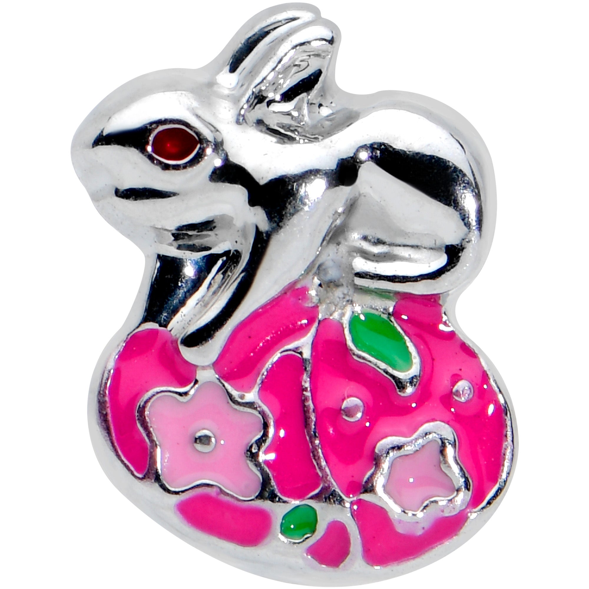 16 Gauge 5/16 Pink Gem Easter Egg Easter Bunny Labret Monroe Tragus