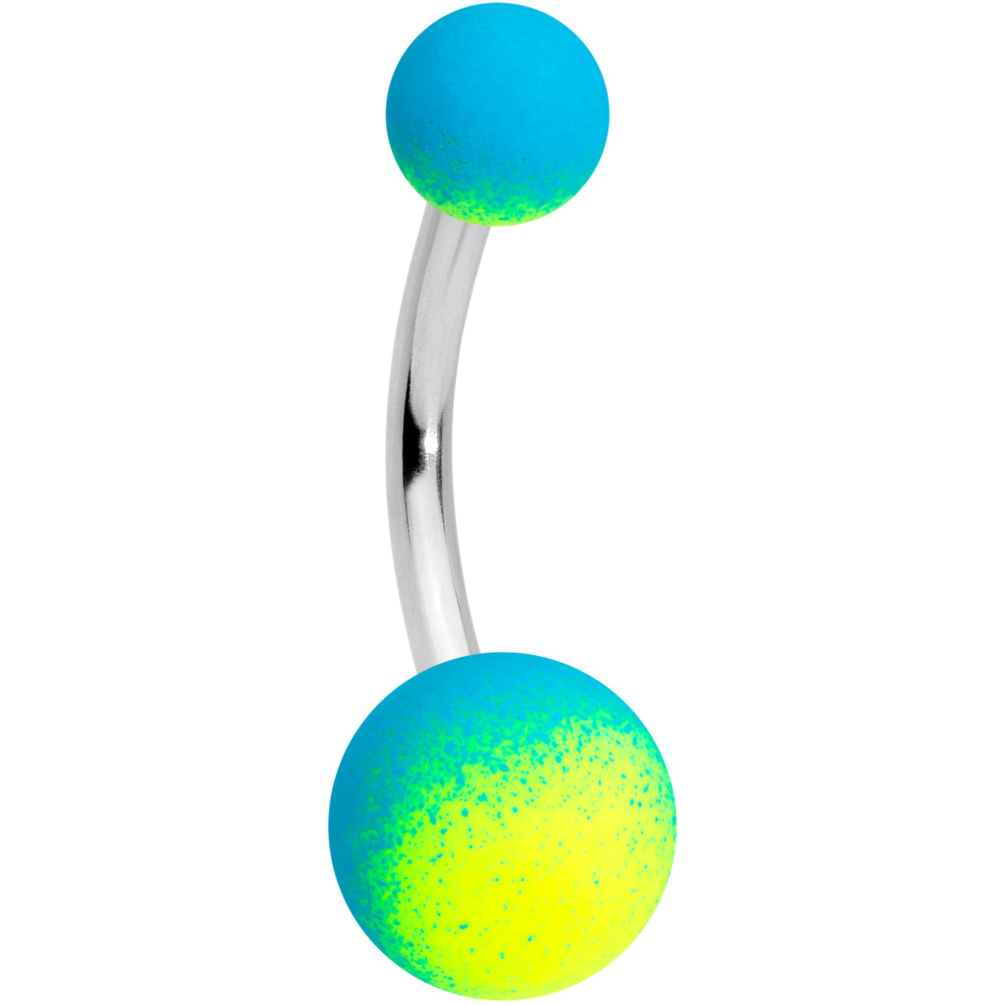 Blue Green Yellow Ombre Soft Finish Belly Ring