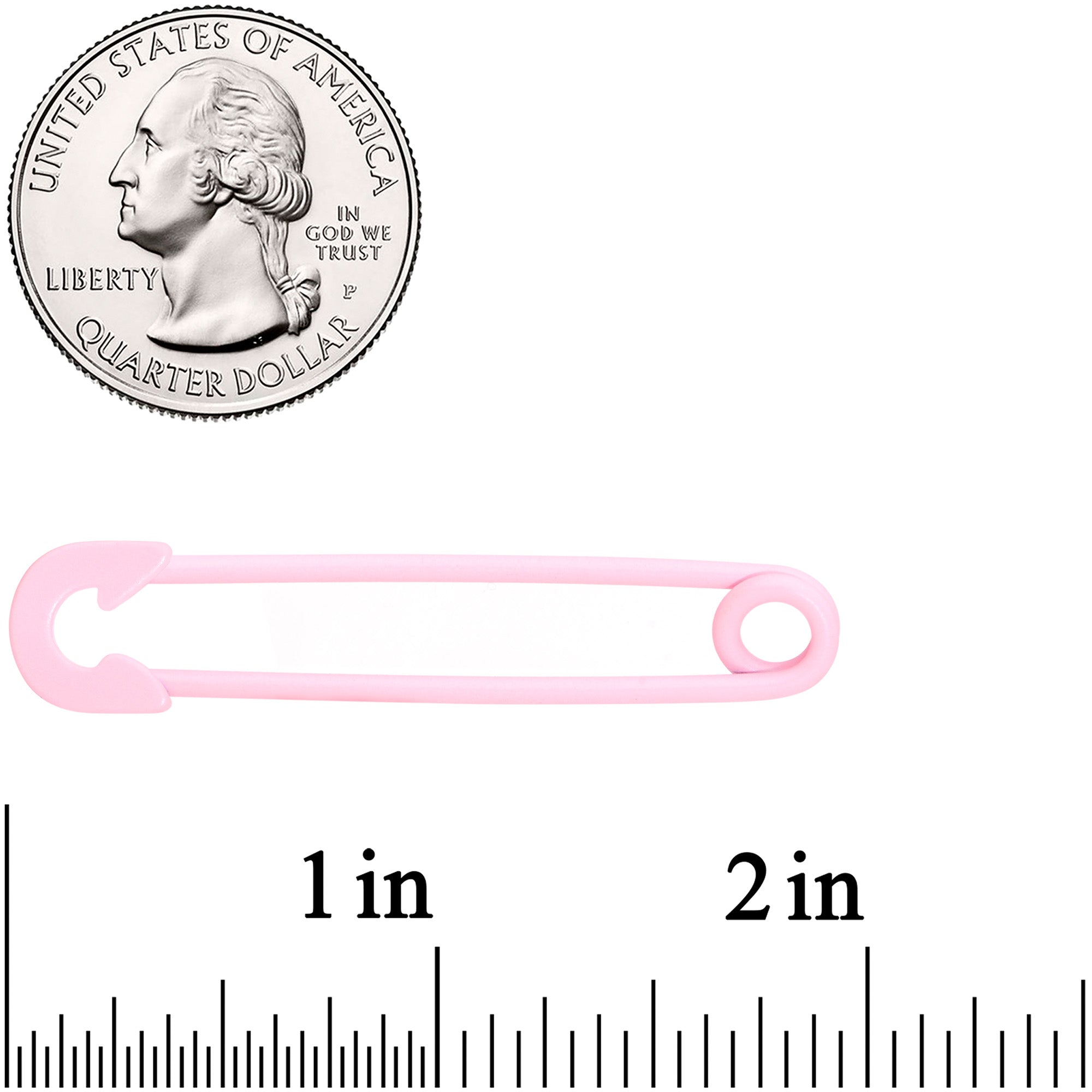 14 Gauge Pink Matte Punk Rock Safety Pin Industrial Barbell 38mm