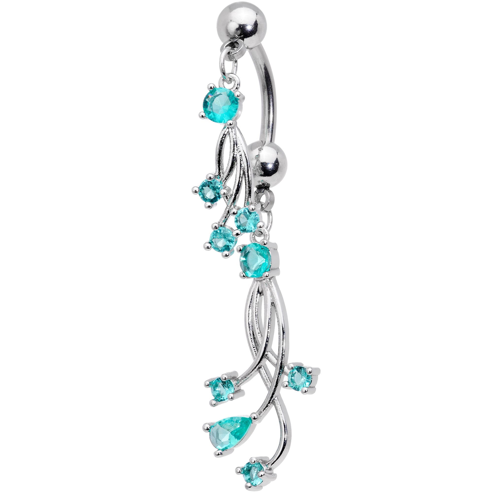 Blue Gem Spray Double Mount Belly Ring