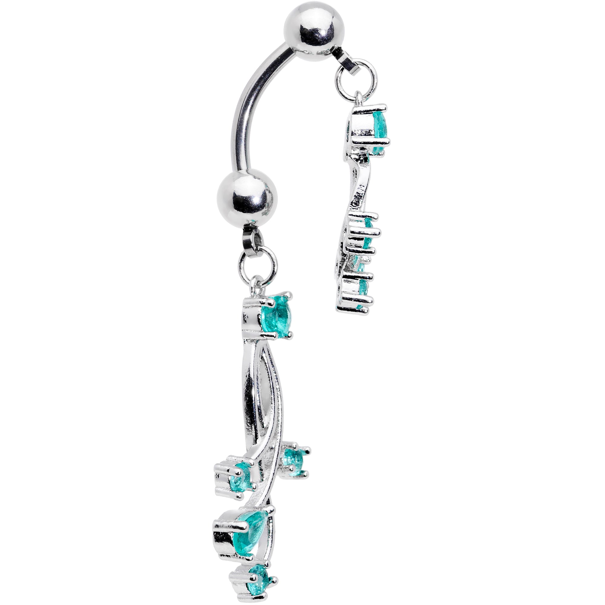 Blue Gem Spray Double Mount Belly Ring