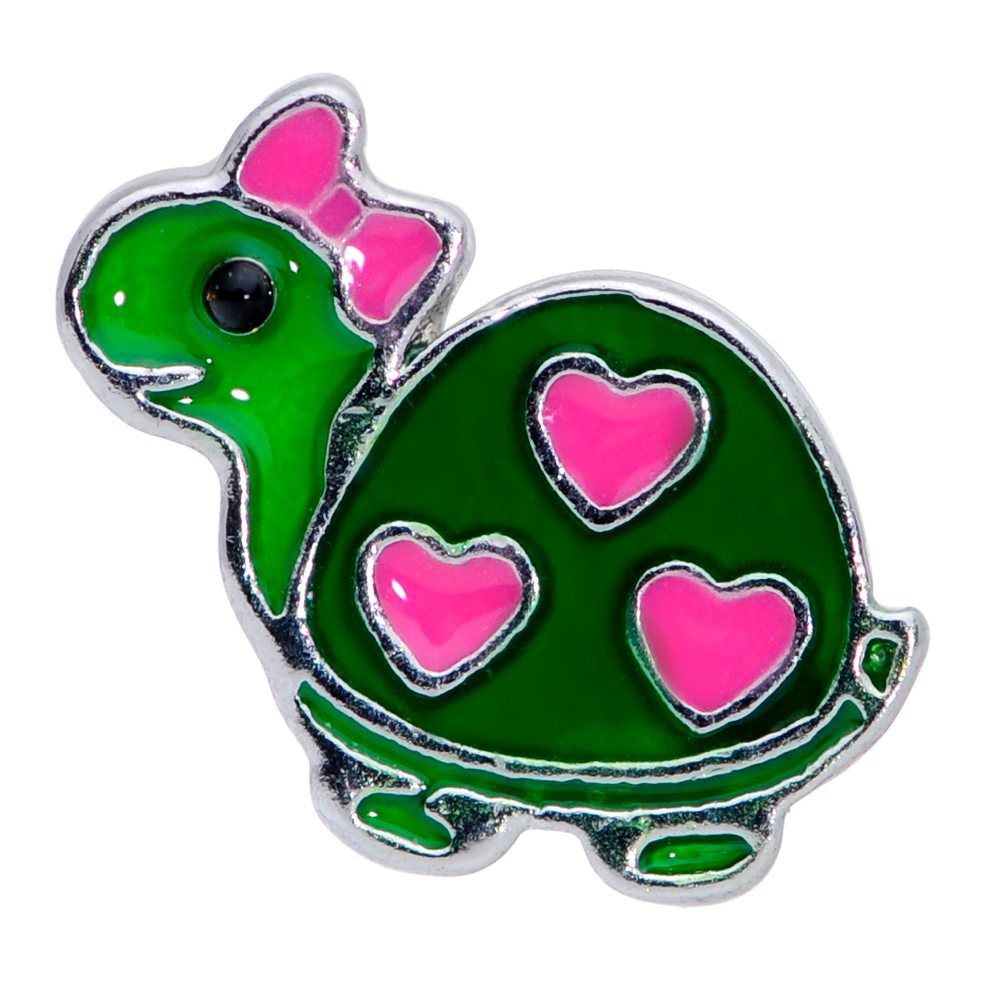 16 Gauge 5/16 Pink Green Hearts Bow Pretty Turtle Labret Monroe Tragus