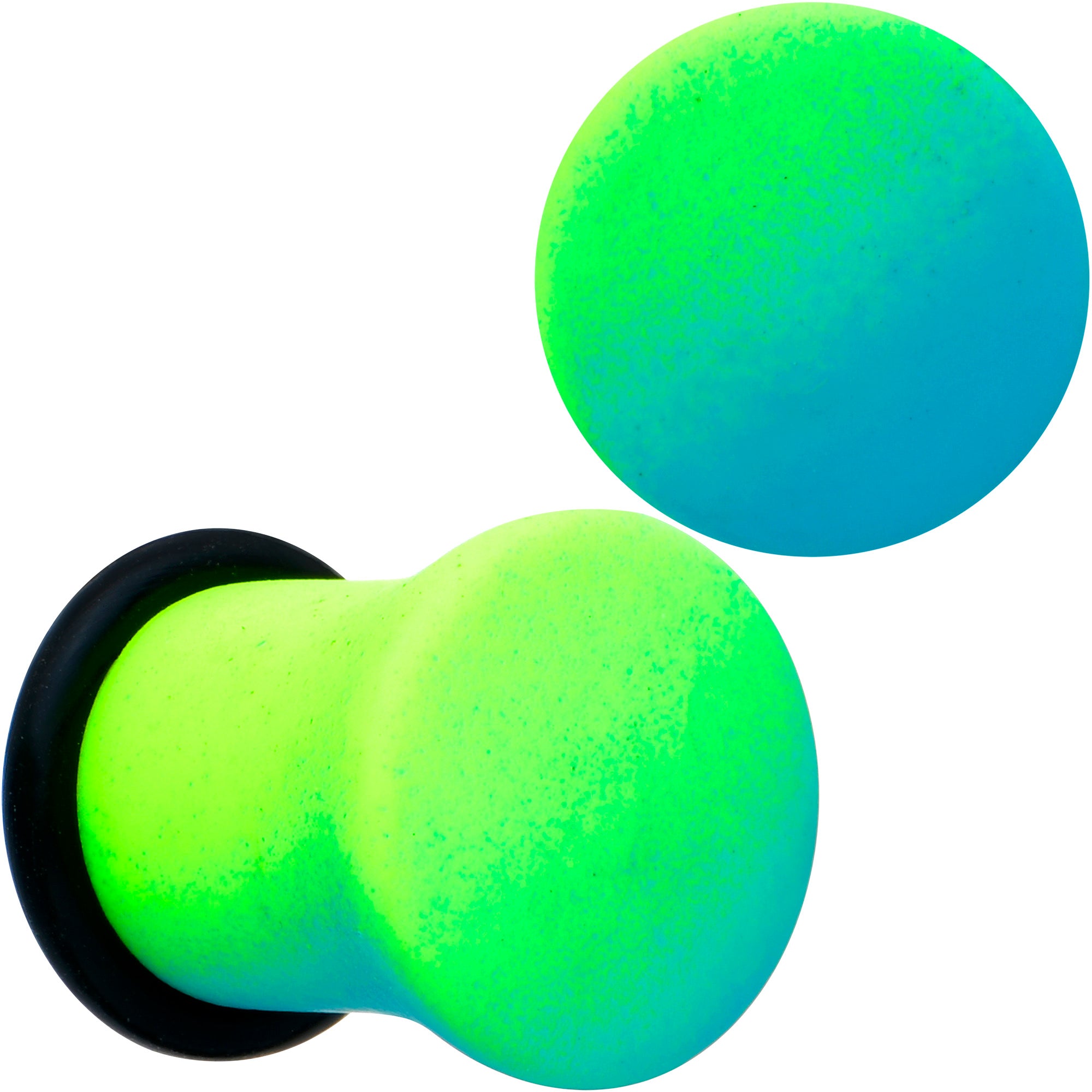 Green Blue Ombre Matte Acrylic Single Flare Plug Set