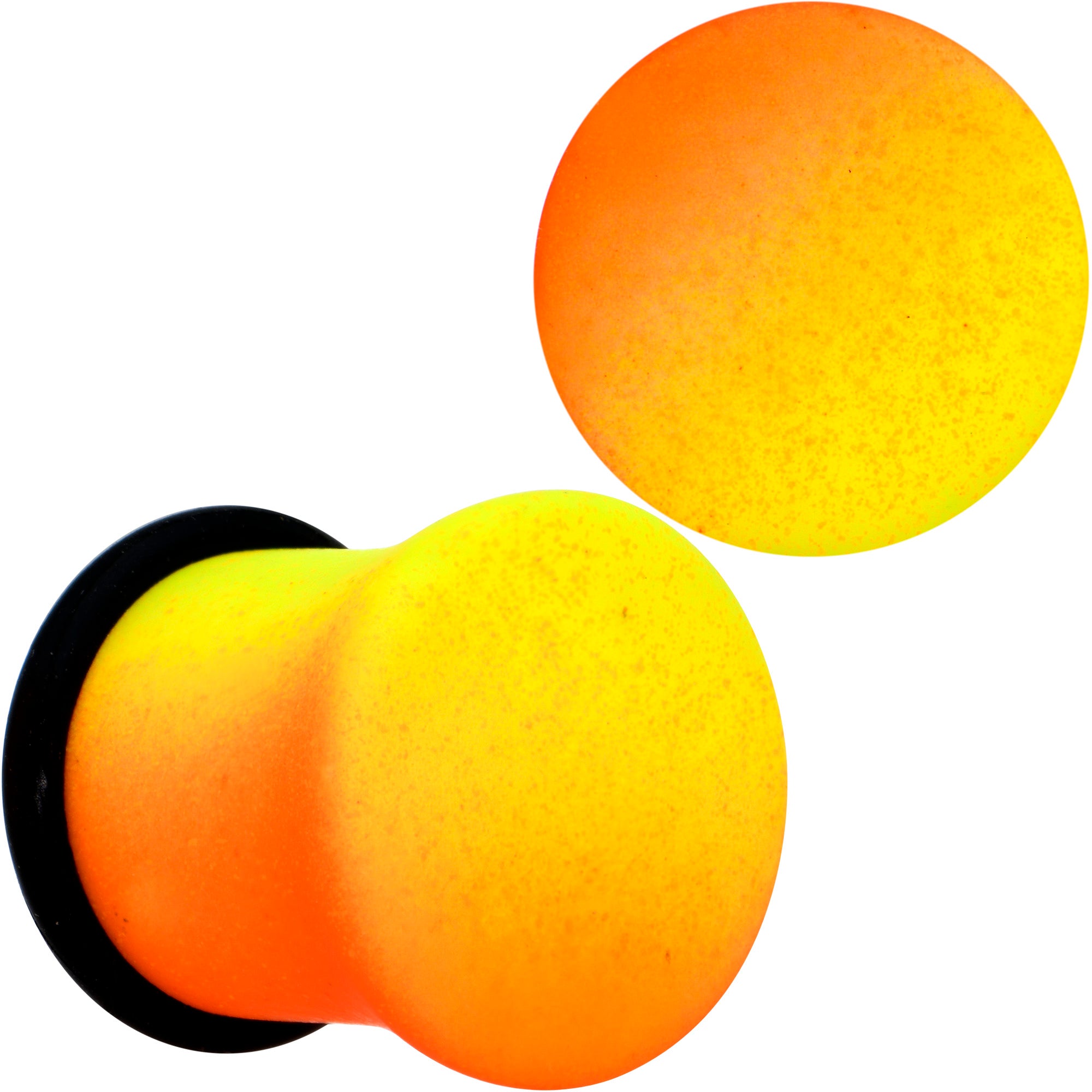 Orange Yellow Ombre Matte Acrylic Single Flare Plug Set Sizes 2mm-12mm