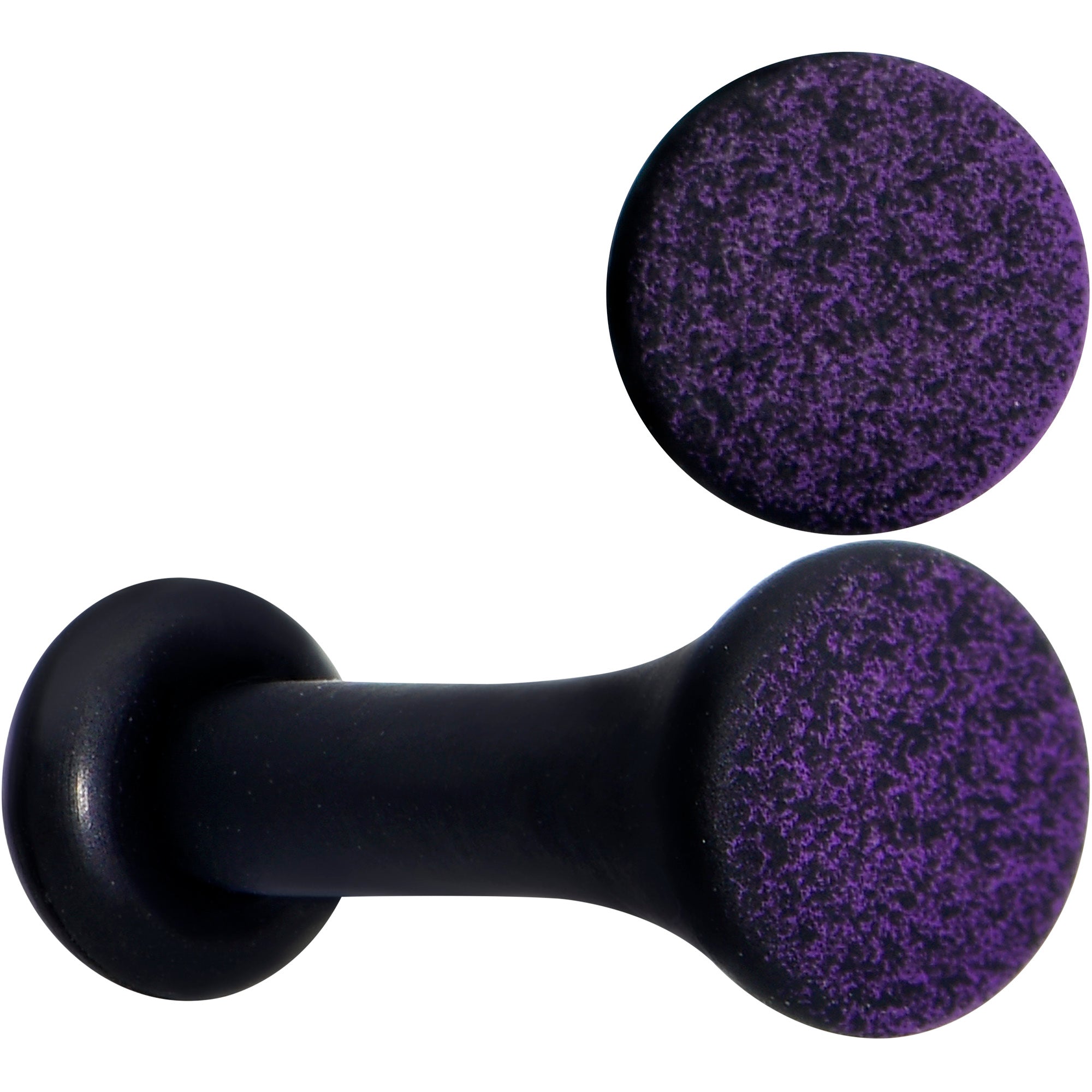 Black Purple Ombre Matte Acrylic Single Flare Plug Set Sizes 2mm-12mm