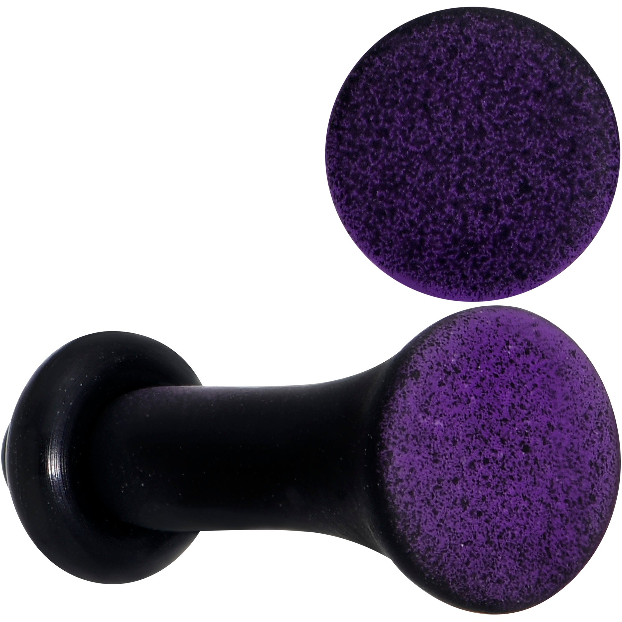 Black Purple Ombre Matte Acrylic Single Flare Plug Set Sizes 2mm-12mm