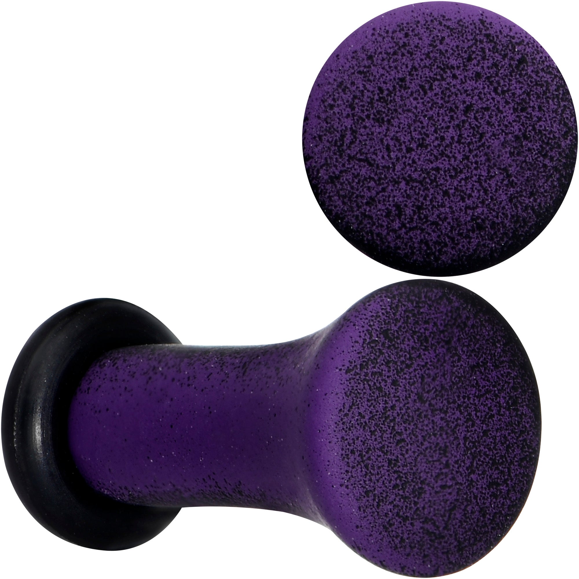 Black Purple Ombre Matte Acrylic Single Flare Plug Set Sizes 2mm-12mm