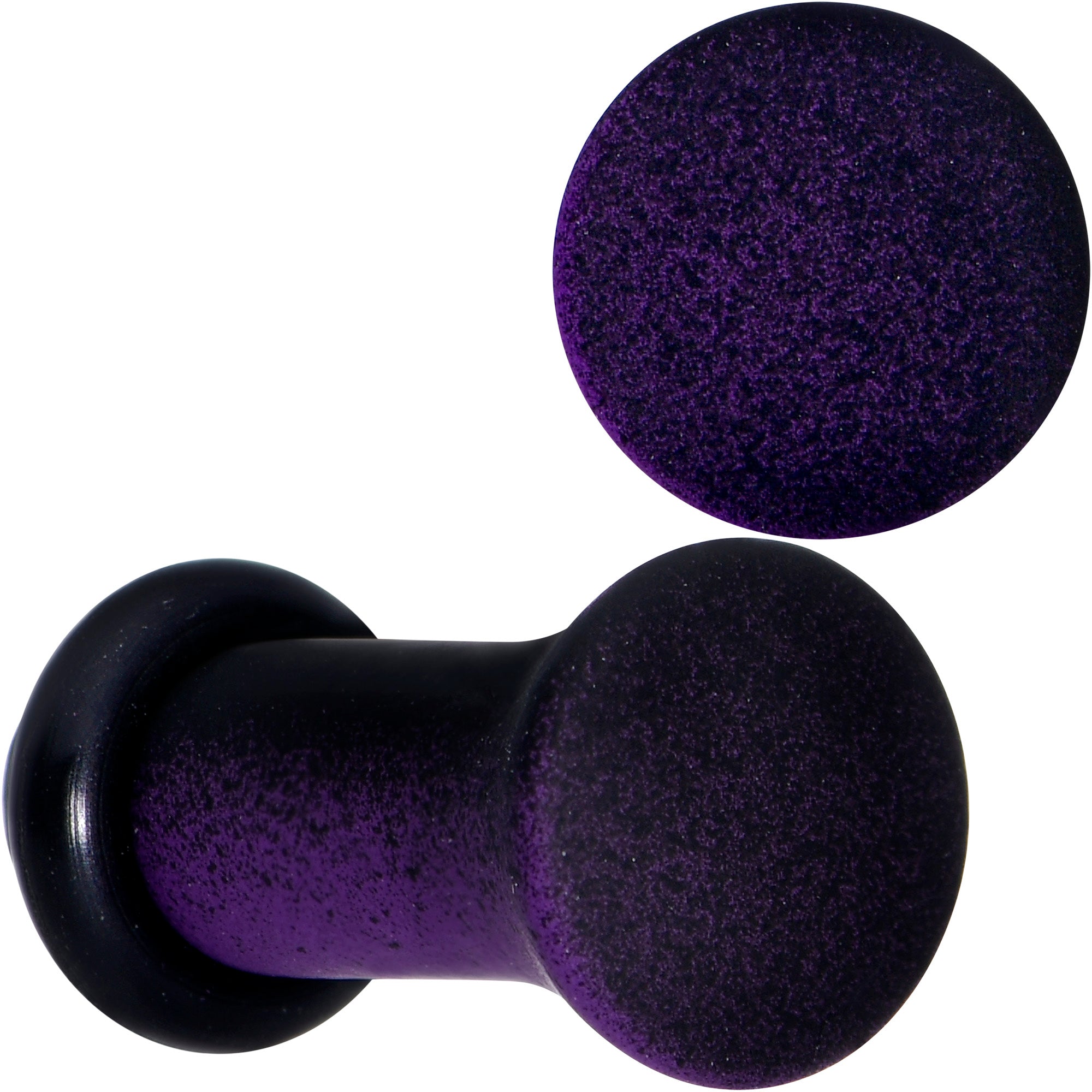 Black Purple Ombre Matte Acrylic Single Flare Plug Set Sizes 2mm-12mm