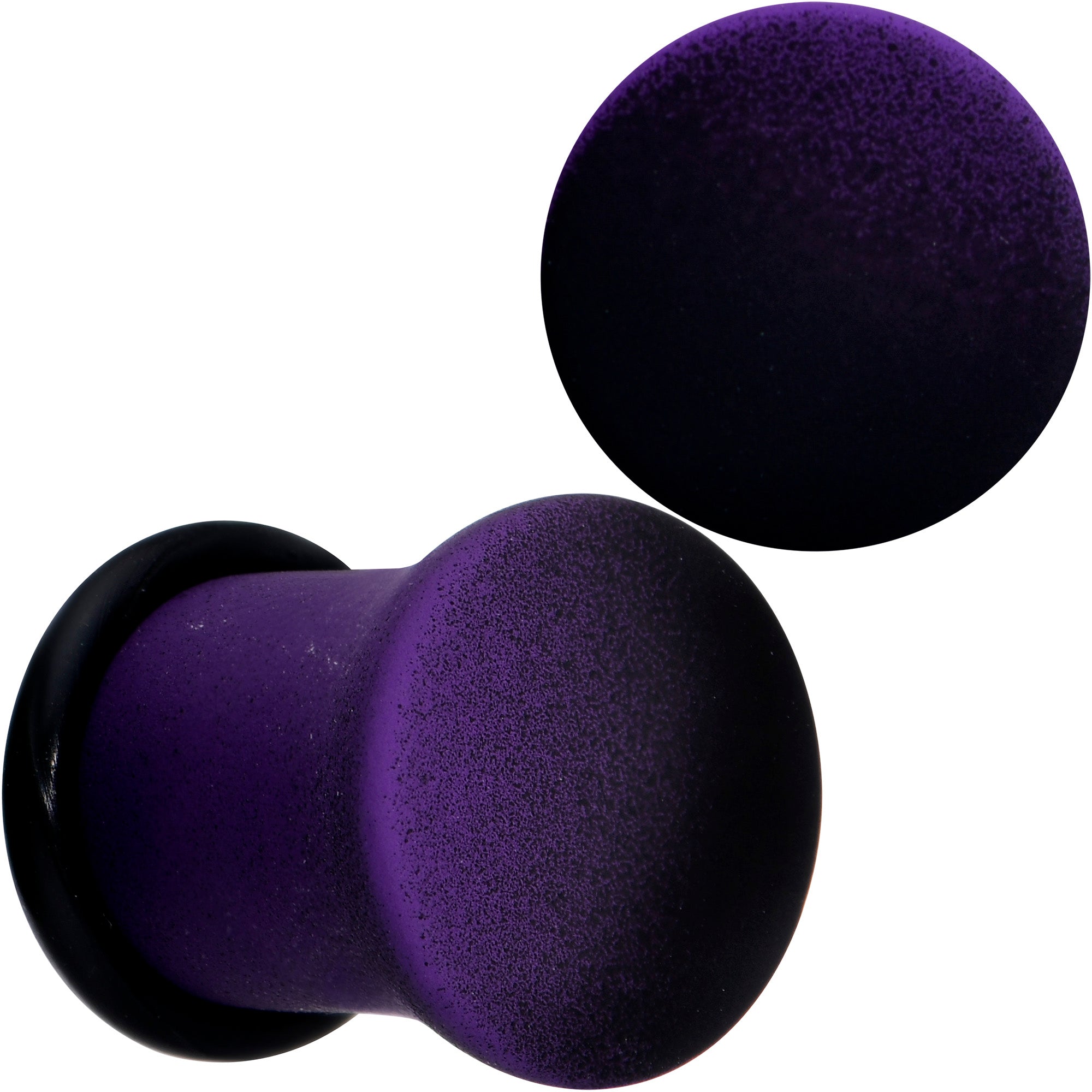 Black Purple Ombre Matte Acrylic Single Flare Plug Set Sizes 2mm-12mm