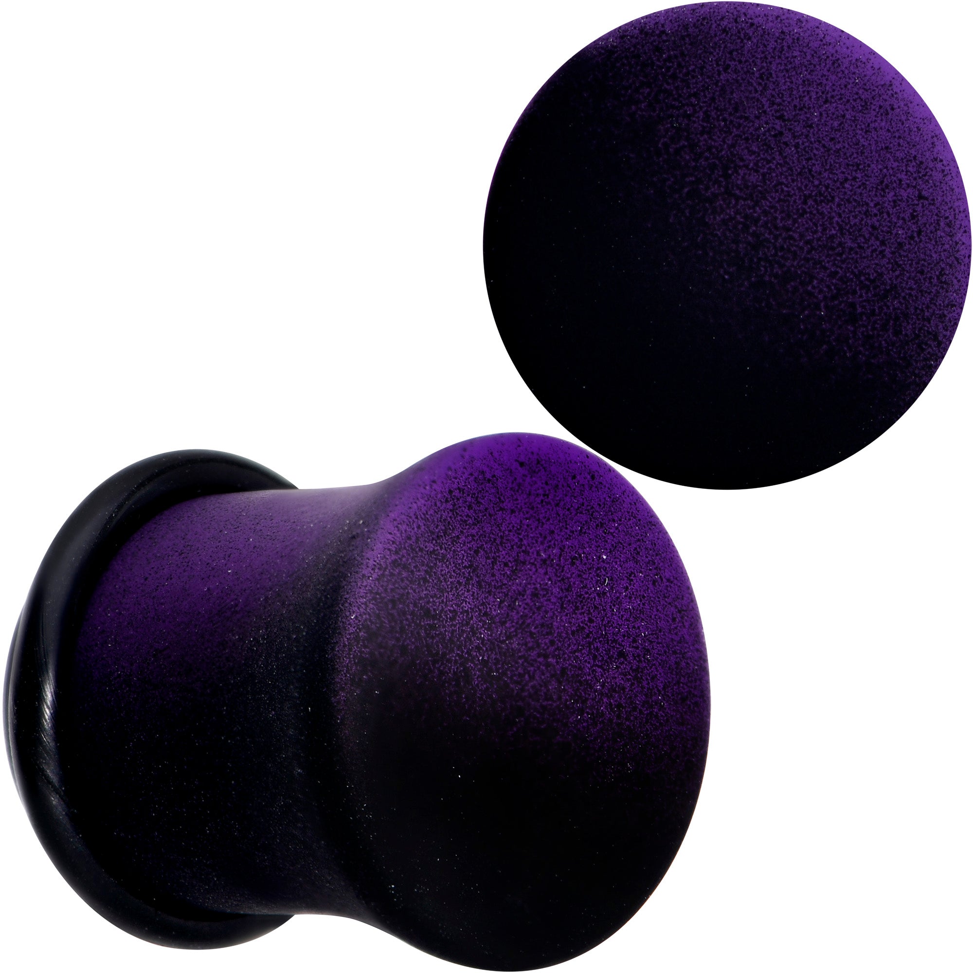 Black Purple Ombre Matte Acrylic Single Flare Plug Set Sizes 2mm-12mm