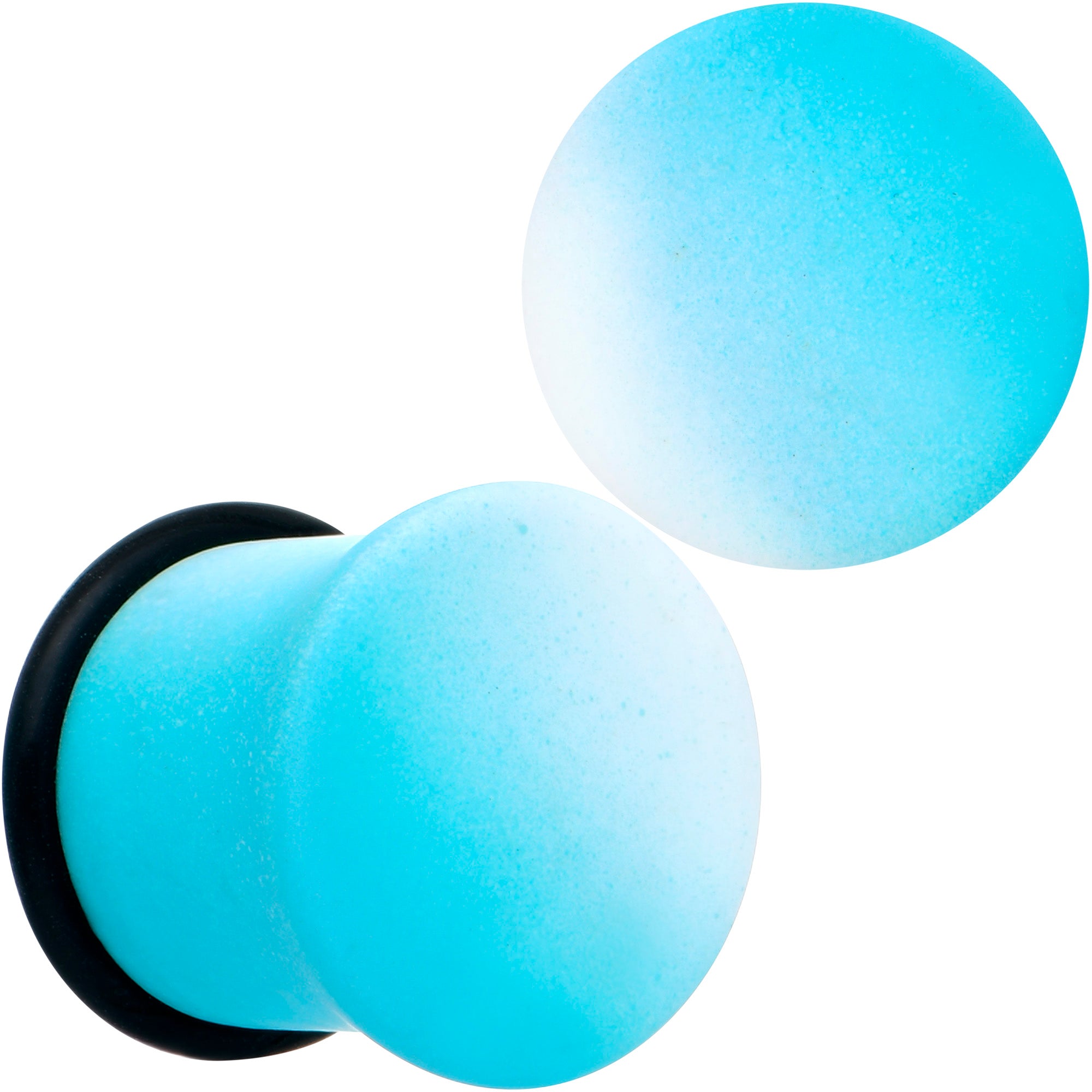 Blue White Ombre Matte Acrylic Single Flare Plug Set