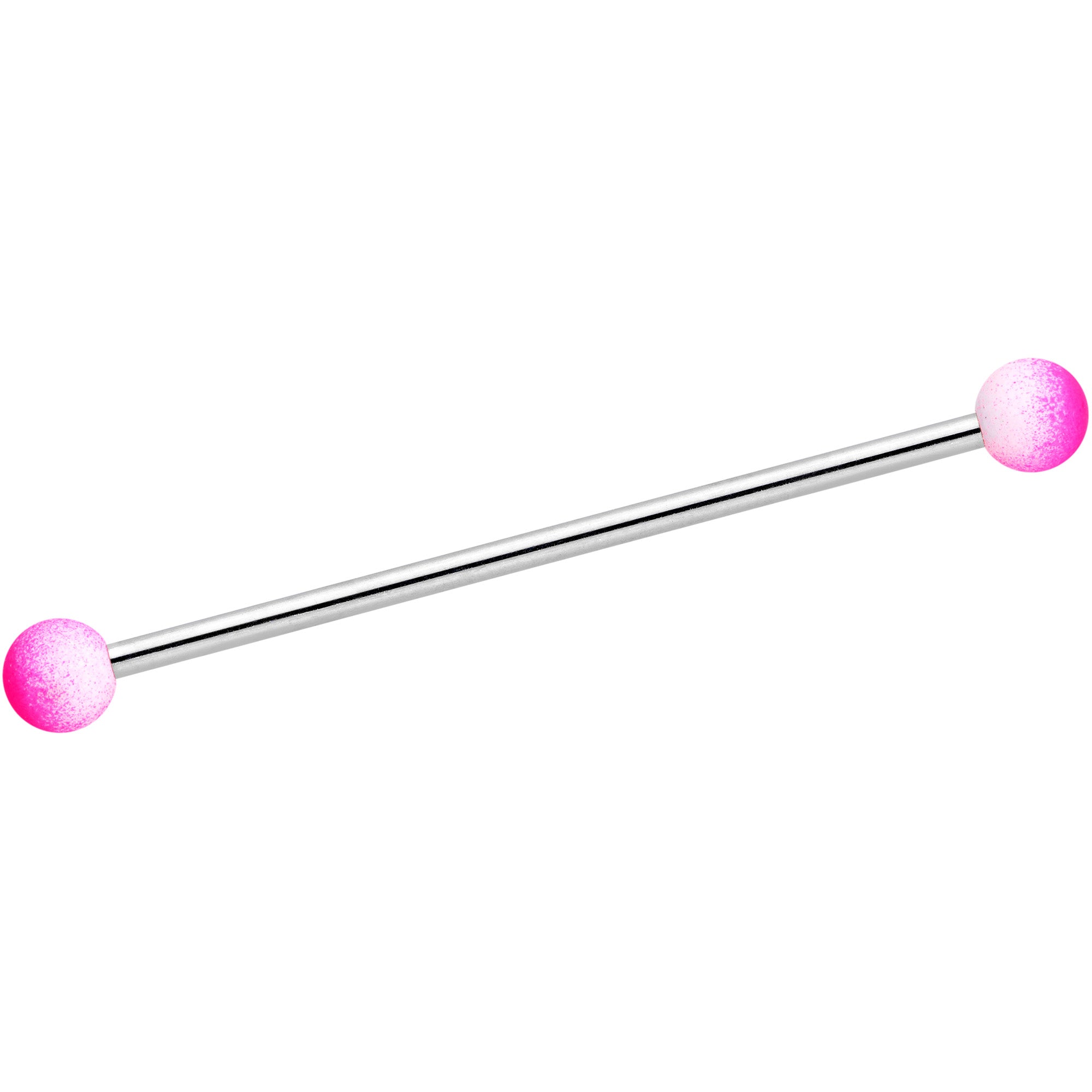 14 Gauge Pink White Ombre Soft Finish Industrial Barbell 38mm