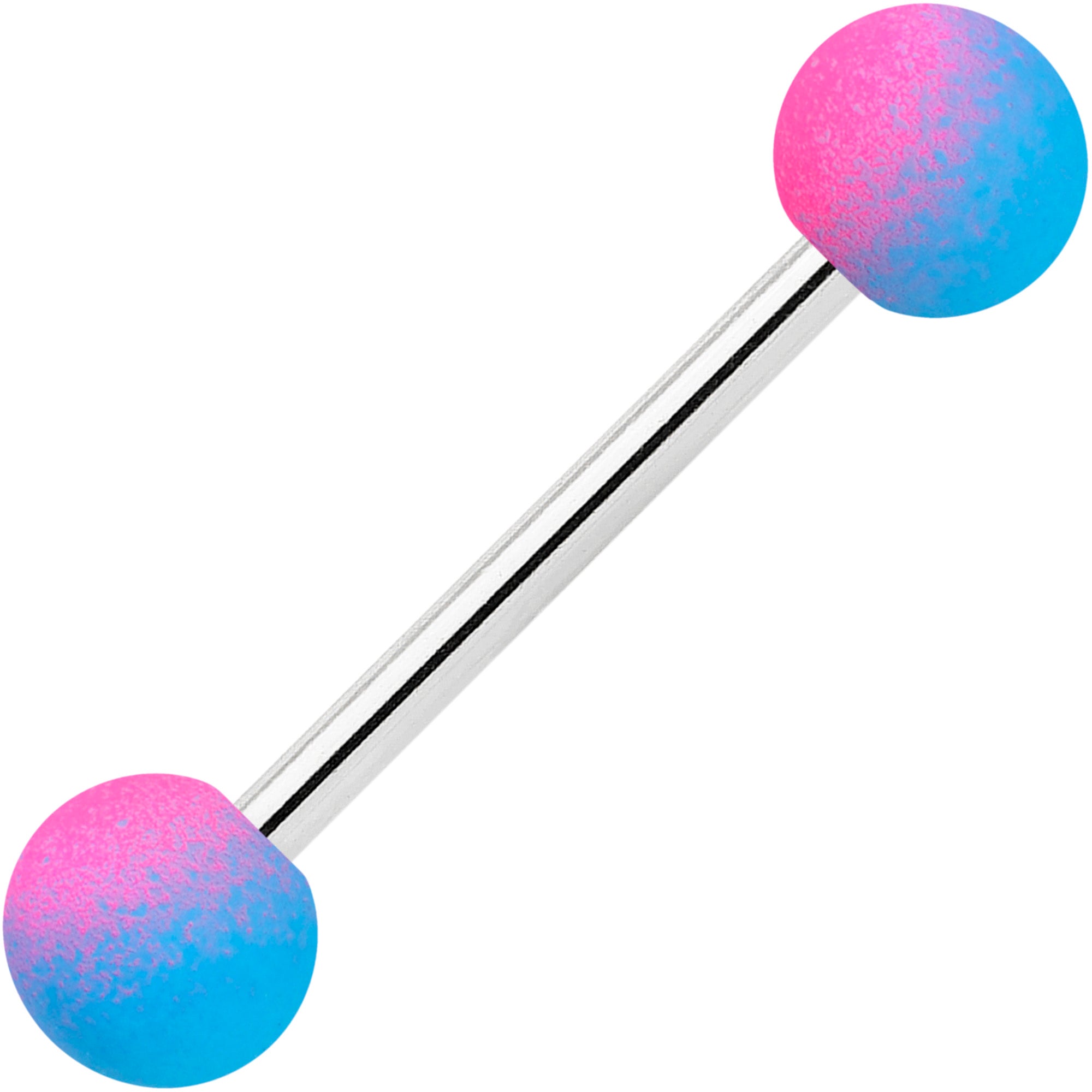 Black Peach Blue Pink Ombre Soft Finish Barbell Tongue Ring Set of 4