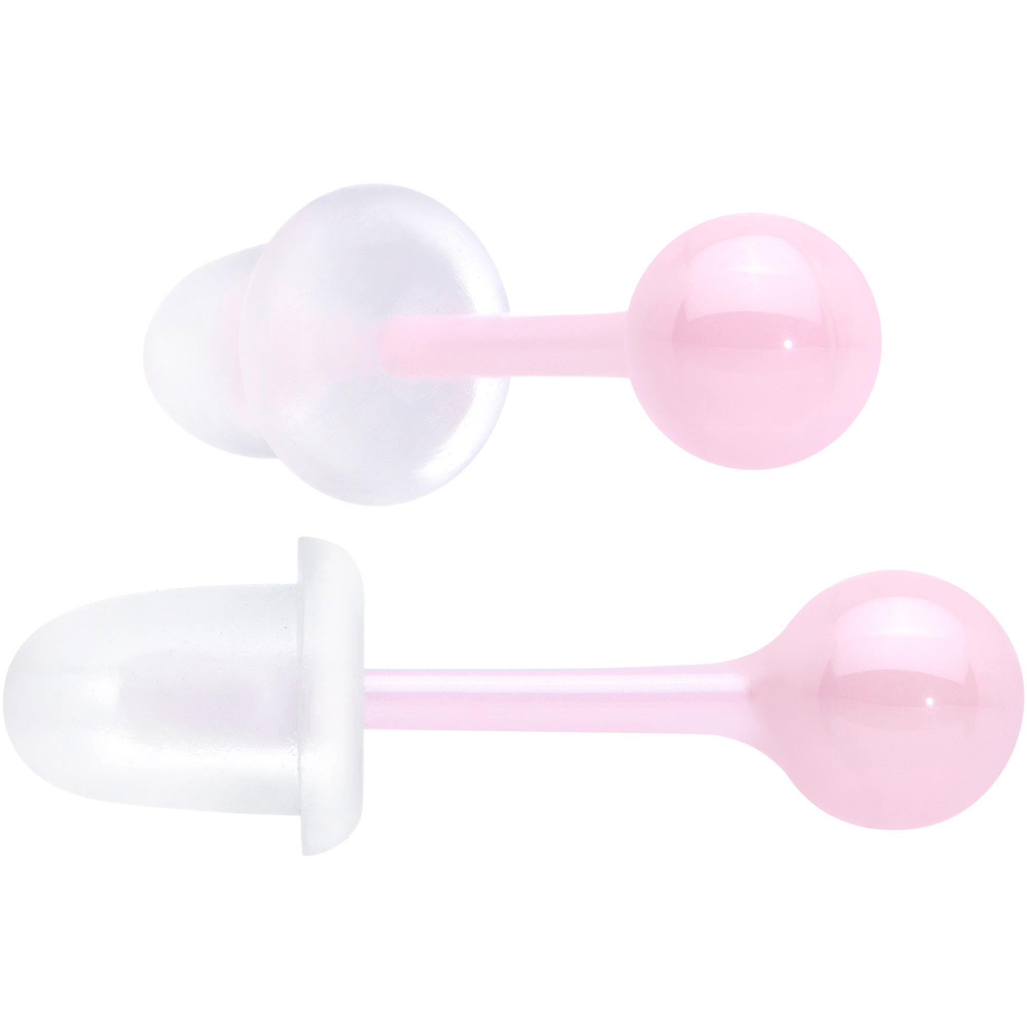 4mm Pink Ceramic Ball Stud Earrings 18 Gauge