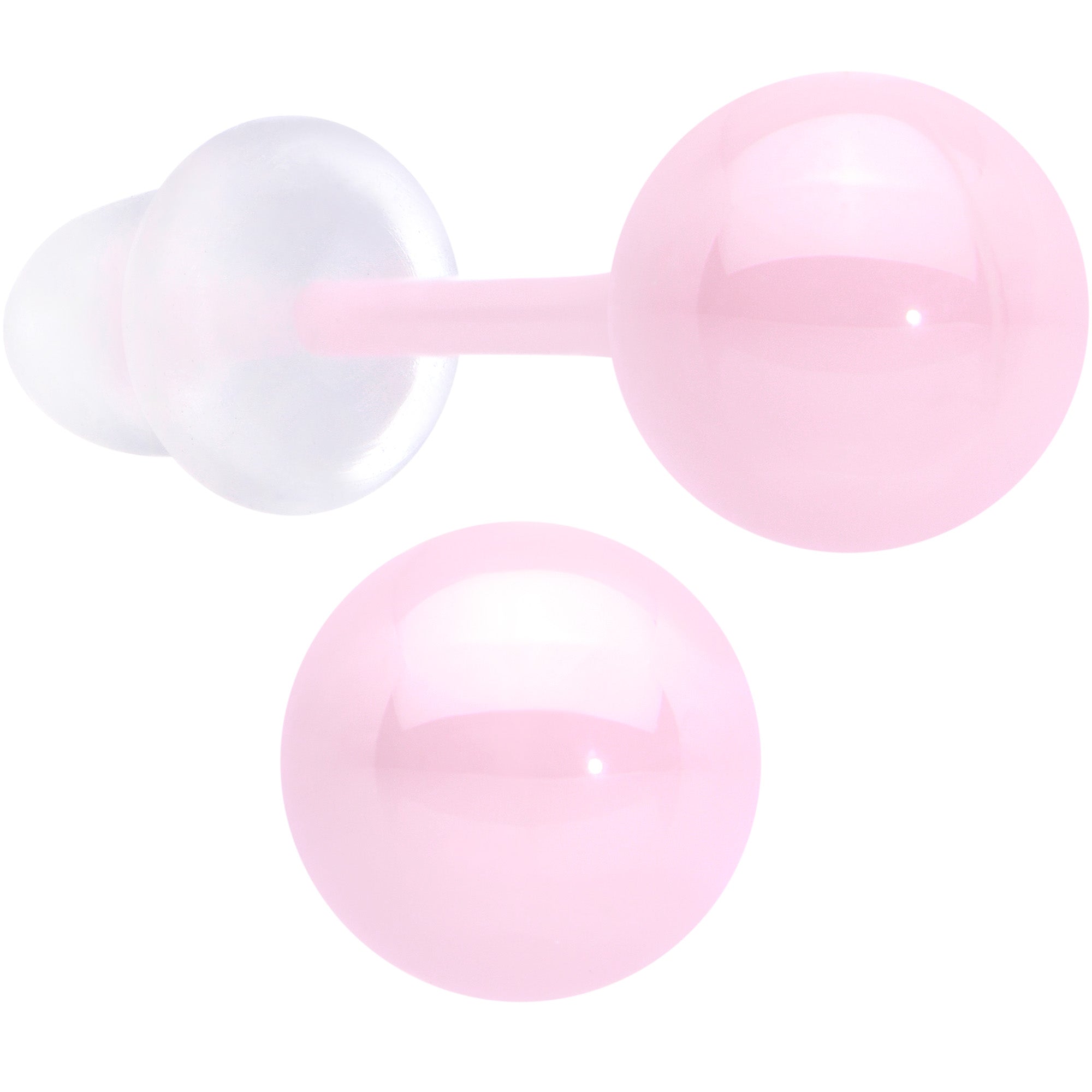 6mm Pink Ceramic Ball Stud Earrings 18 Gauge