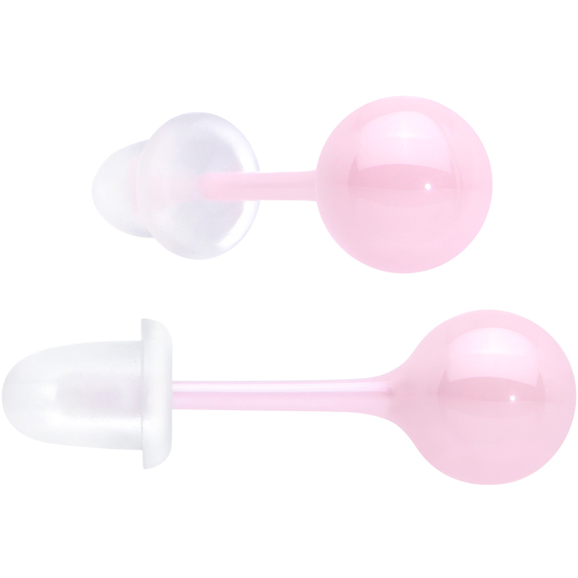 6mm Pink Ceramic Ball Stud Earrings 18 Gauge