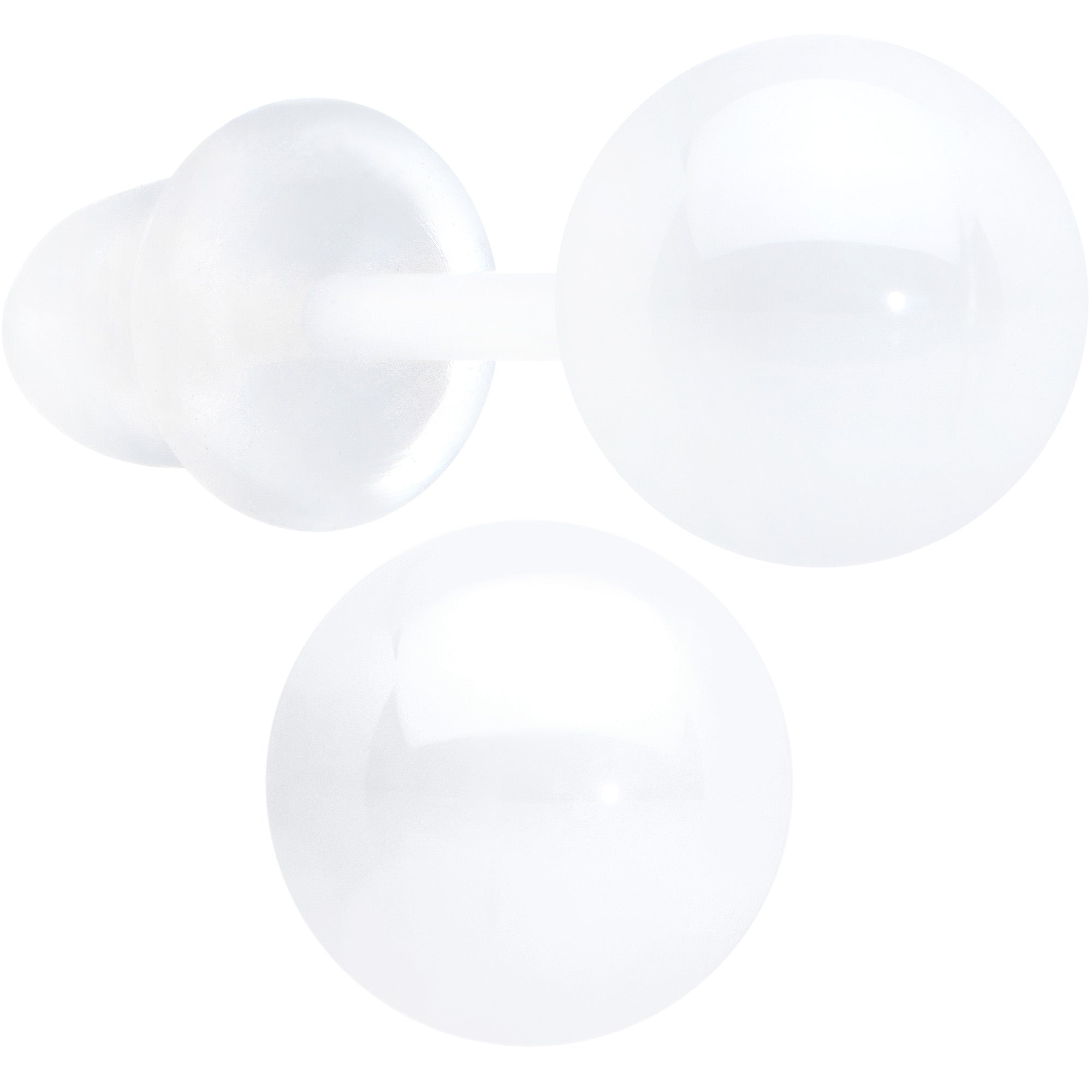 6mm White Ceramic Ball Stud Earrings 18 Gauge