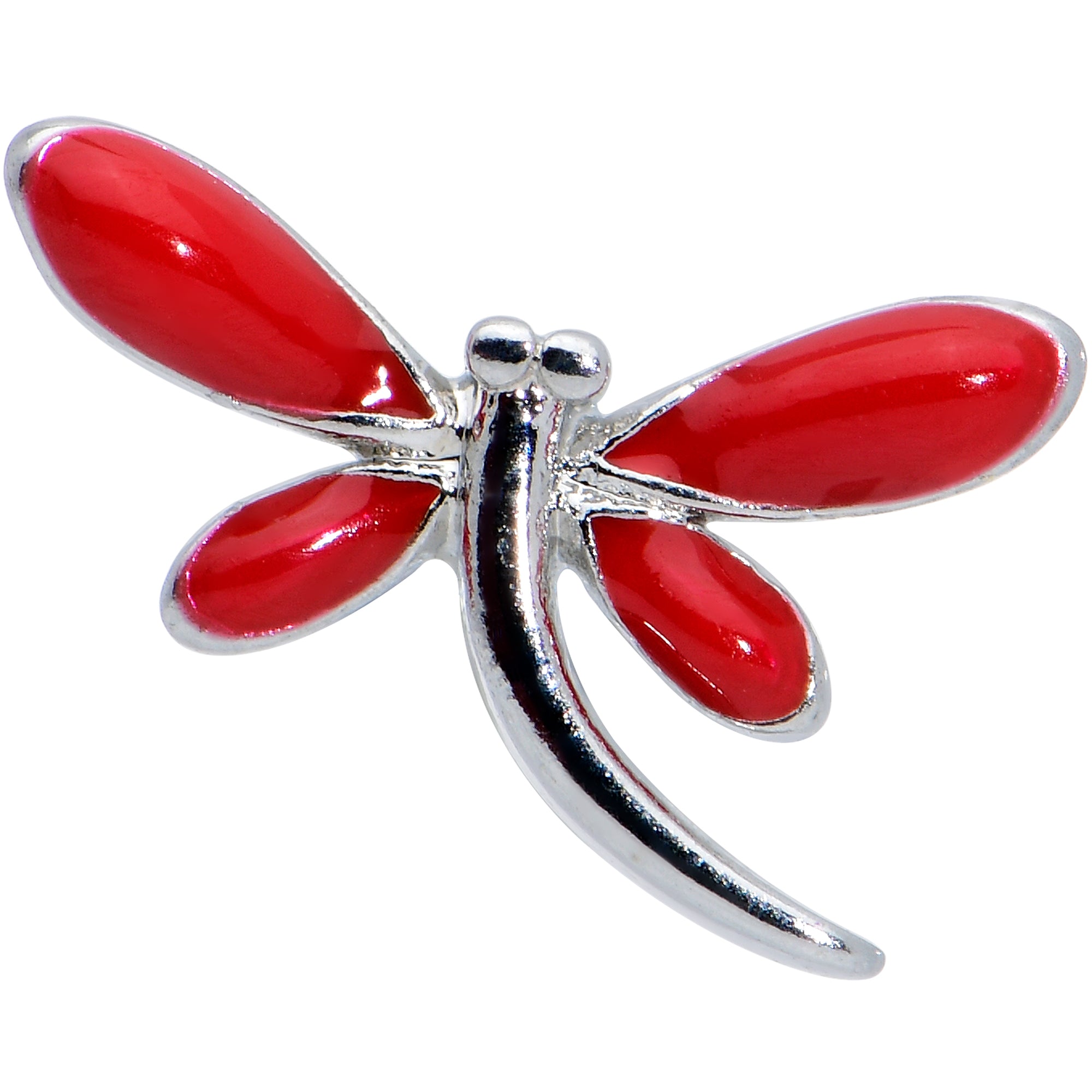 16 Gauge 1/4 Dragonfly Red Wings Internally Threaded Labret Tragus