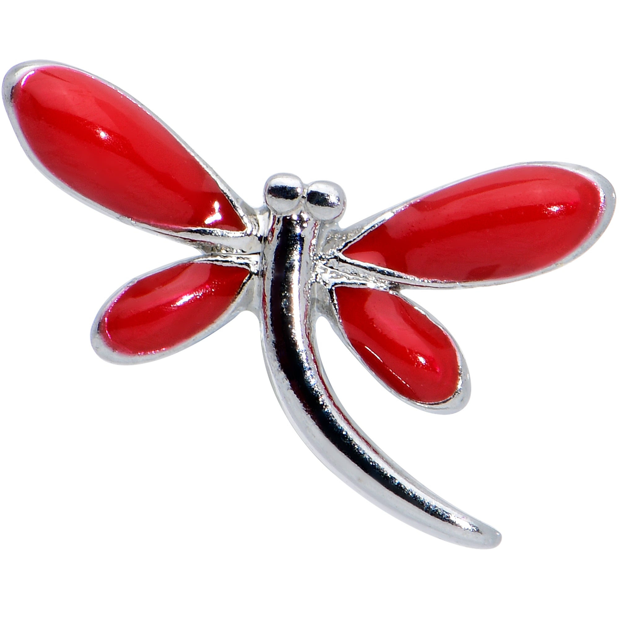 16 Gauge 5/16 Dragonfly Red Wings Internally Threaded Labret Tragus