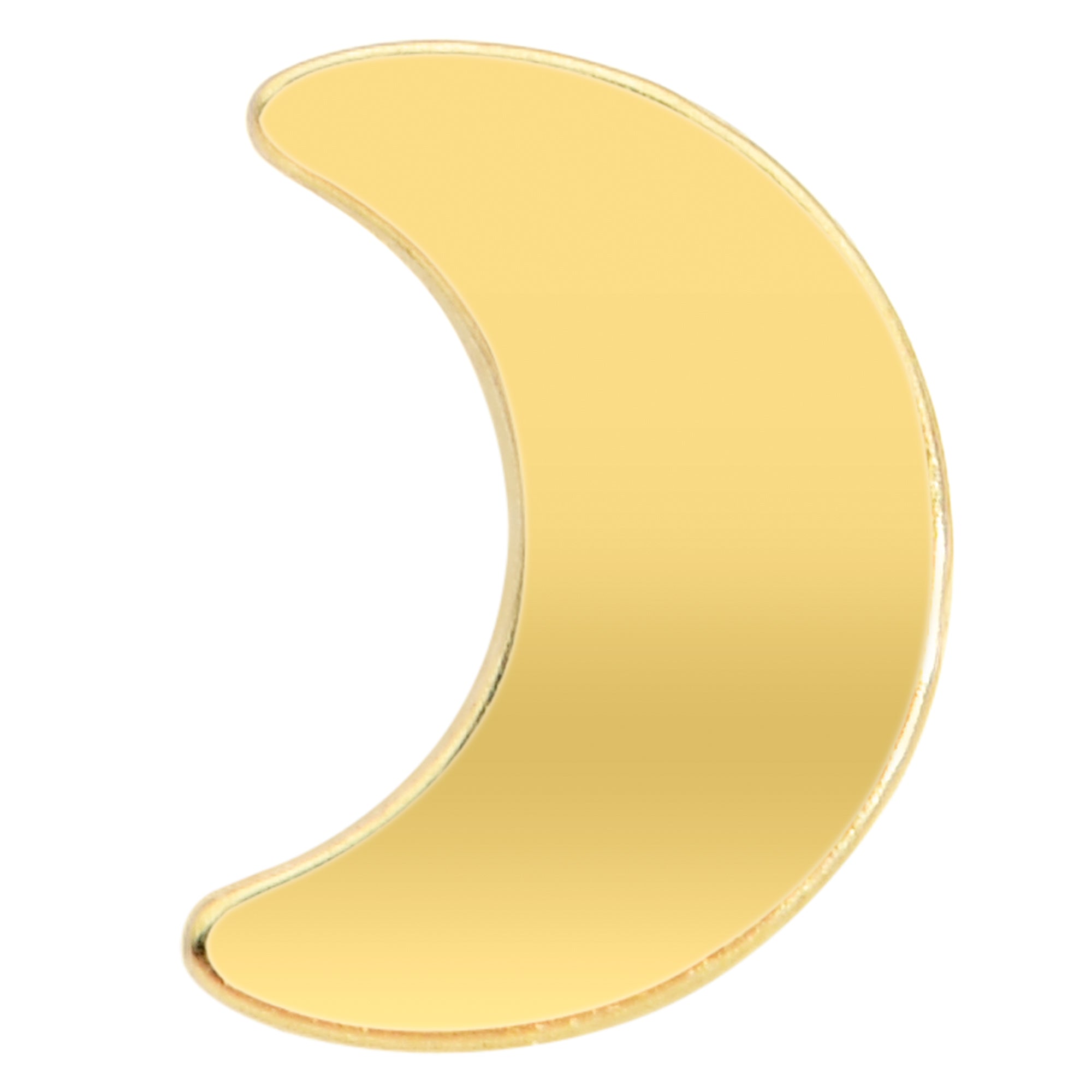 Implant Grade 23 Titanium Gold Tone Moon Threadless Push In Top