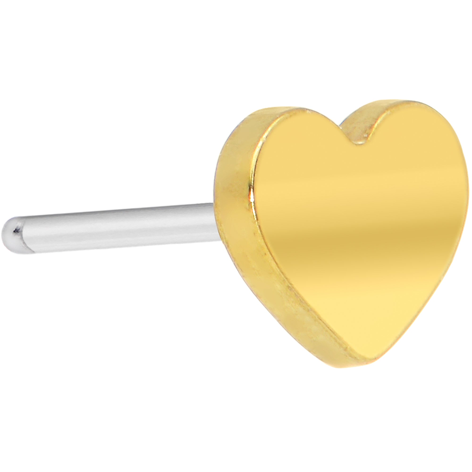 Implant Grade 23 Titanium Gold Tone Heart Threadless Push In Top