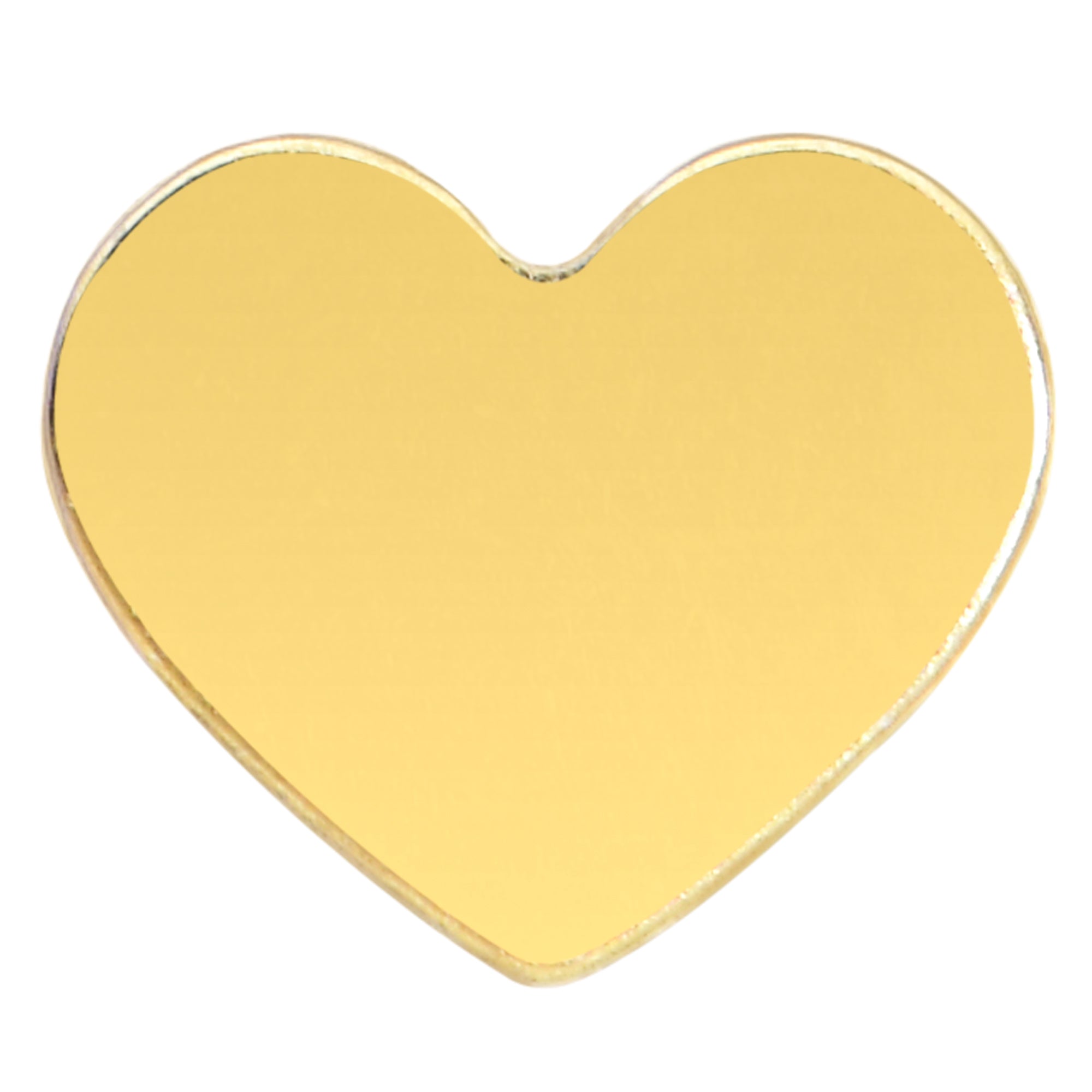 Implant Grade 23 Titanium Gold Tone Heart Threadless Push In Top