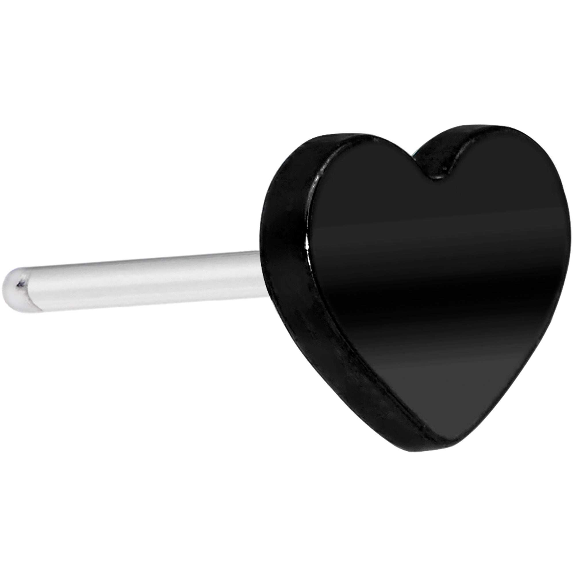 Implant Grade 23 Titanium Black Heart Threadless Push In Top