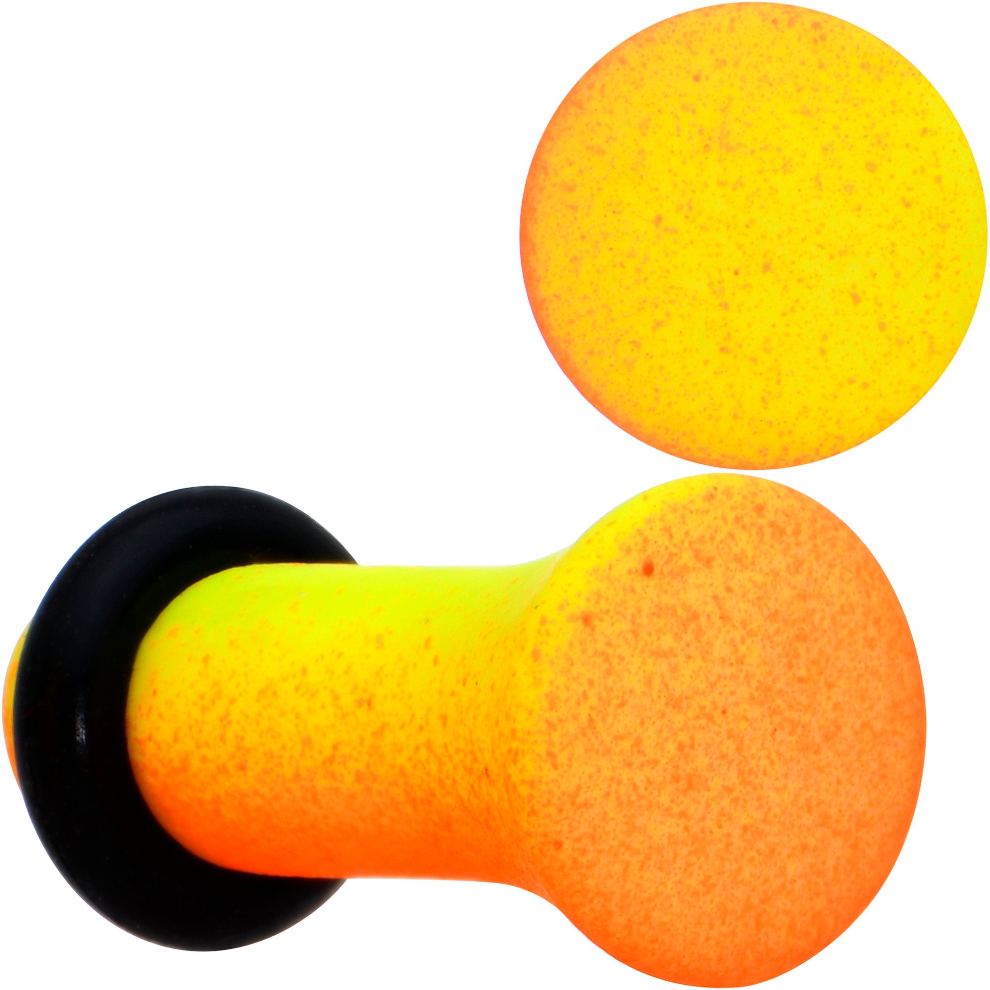 Orange Yellow Ombre Matte Acrylic Single Flare Plug Set Sizes 2mm-12mm