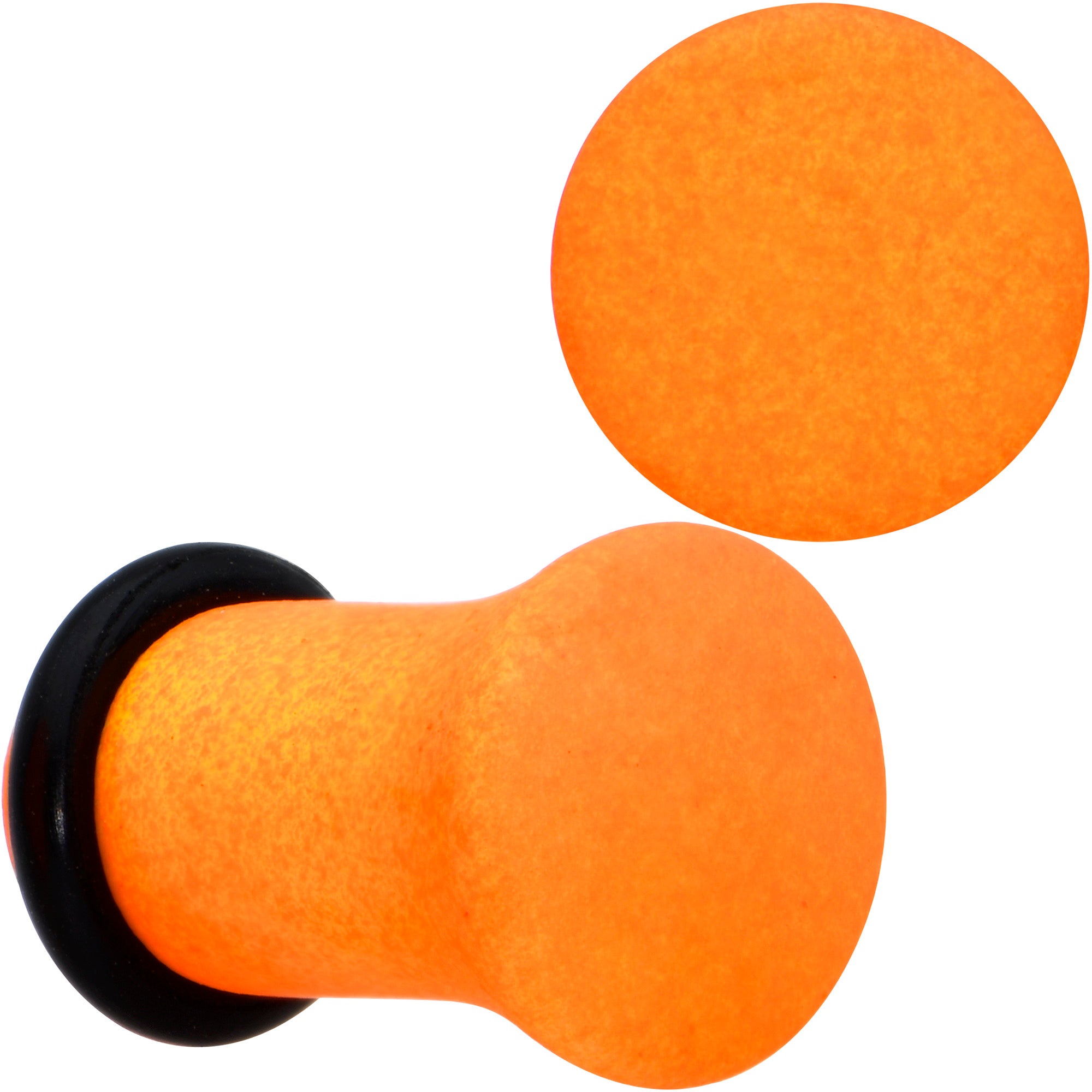 Orange Yellow Ombre Matte Acrylic Single Flare Plug Set Sizes 2mm-12mm