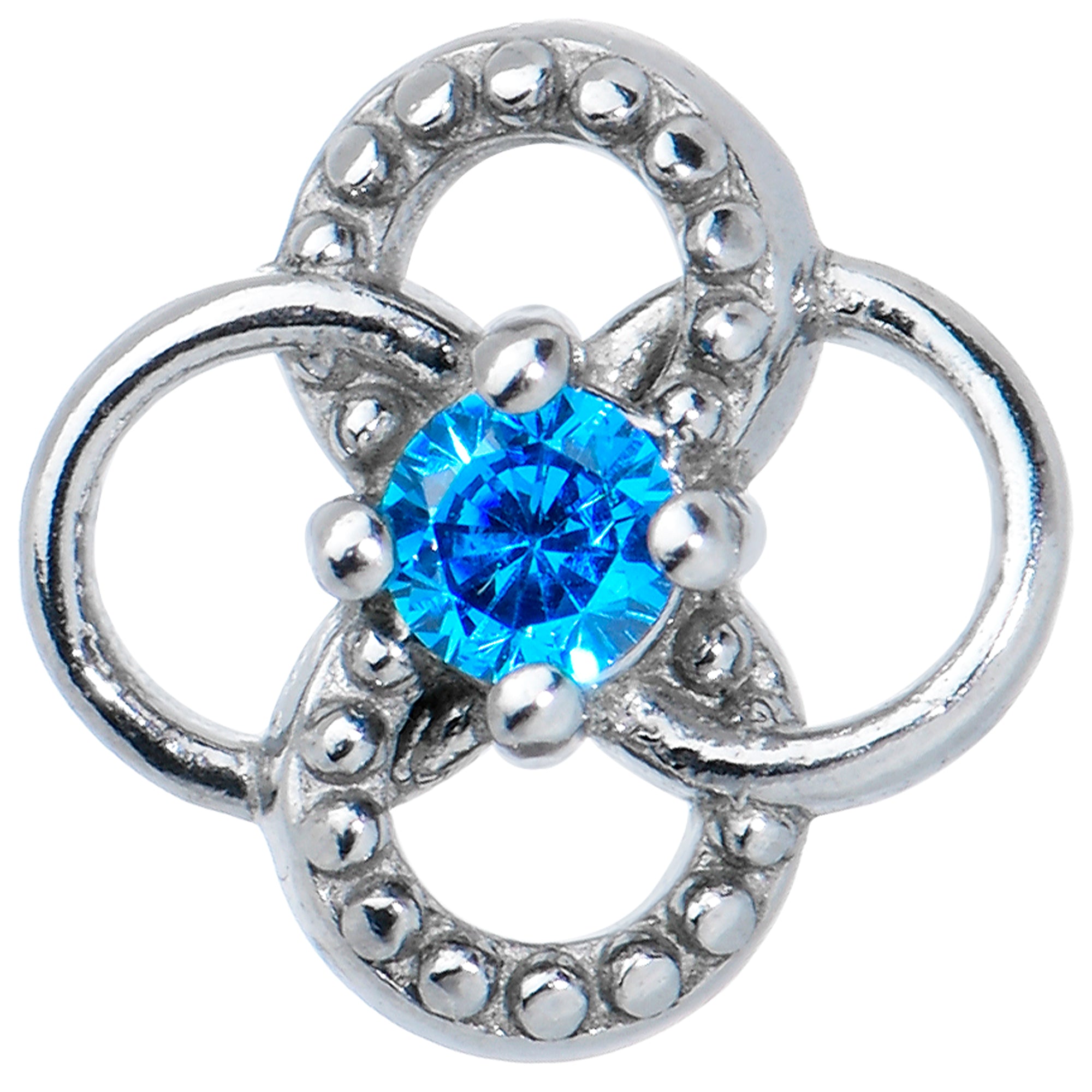 Blue Gem Celtic Knot Barbell Tongue Ring