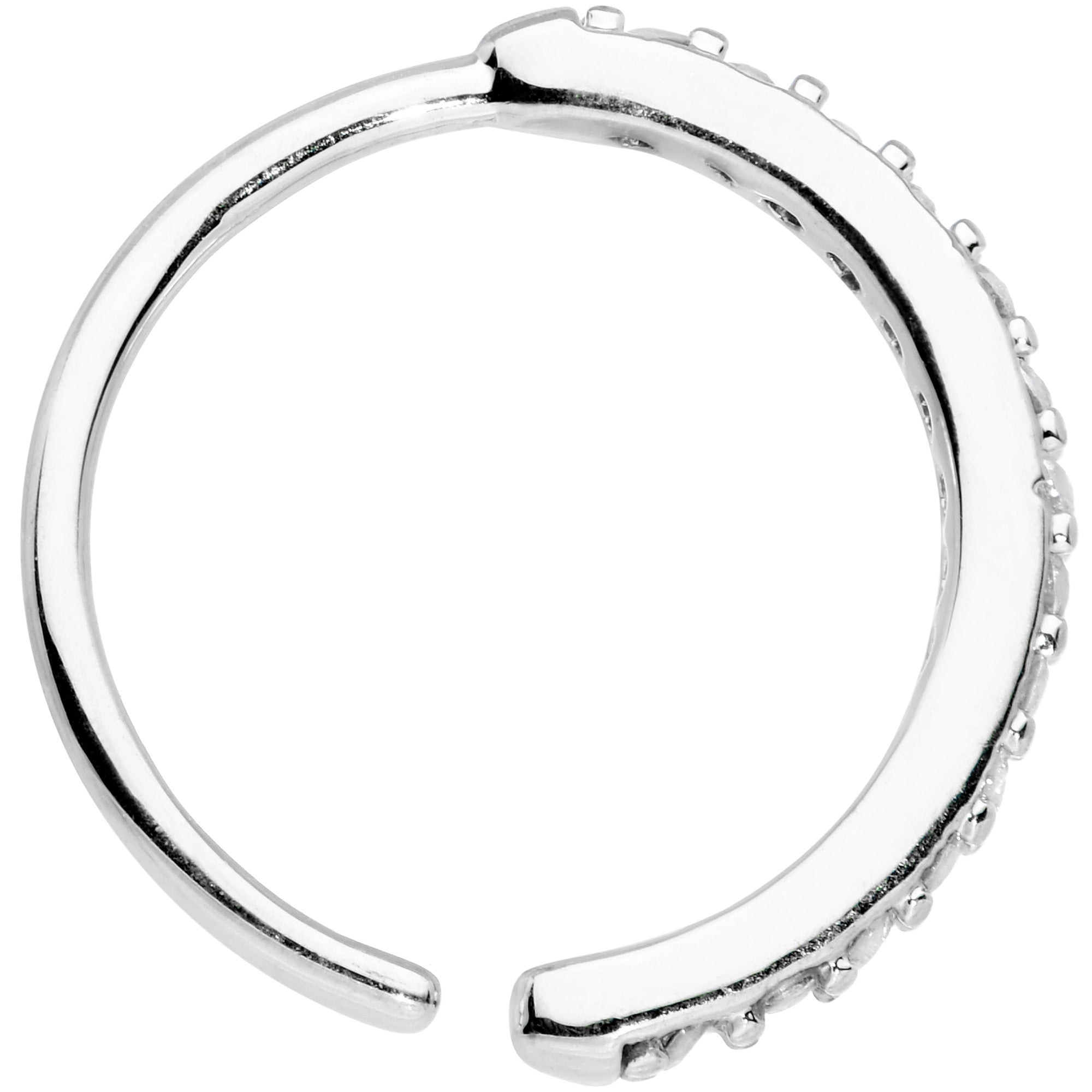 20 Gauge 3/8 Clear CZ Gem Forward Facing Nose Hoop